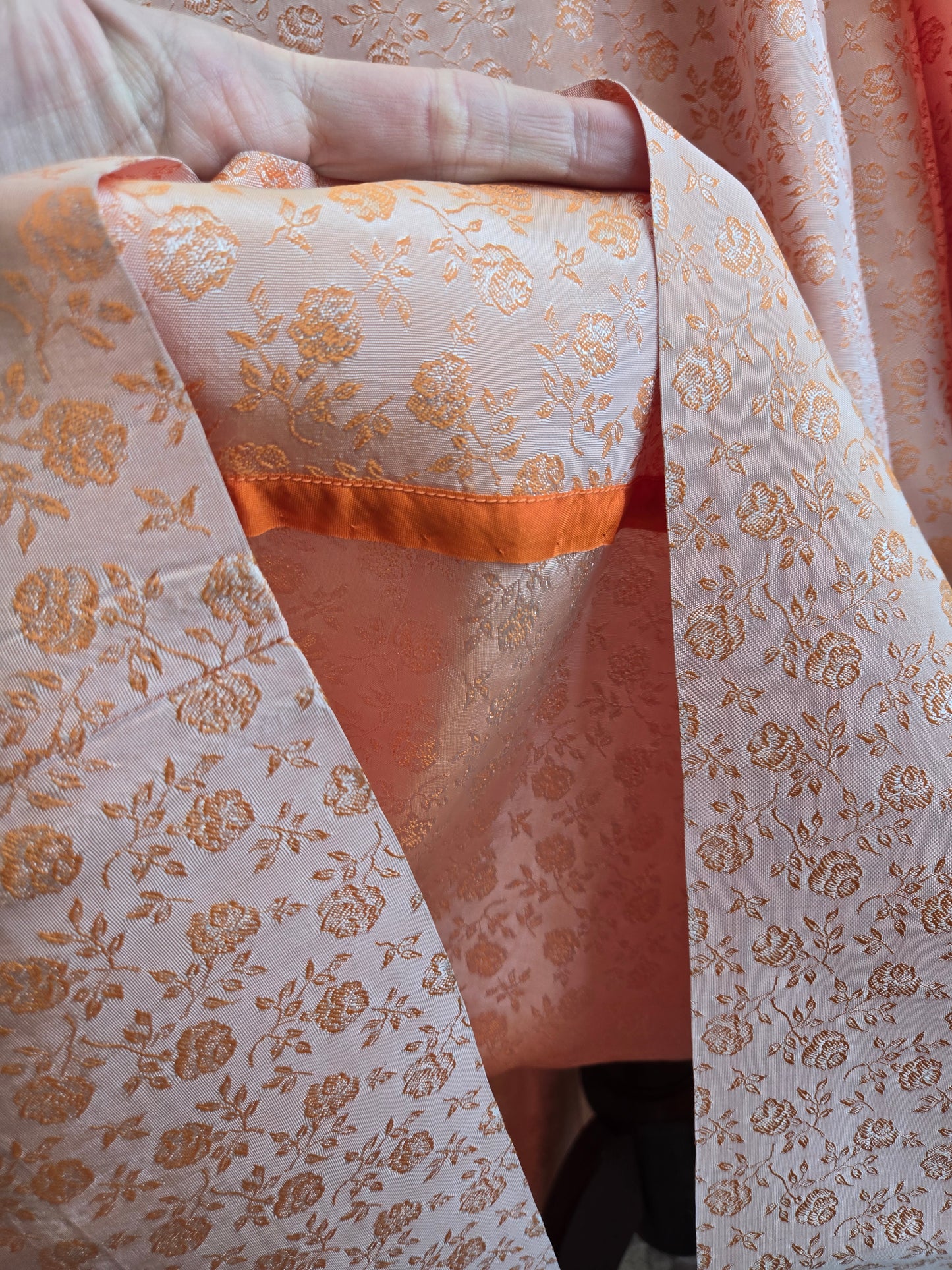 1950s Jacquard Floral Colorblock Maxi Dress - XS/S