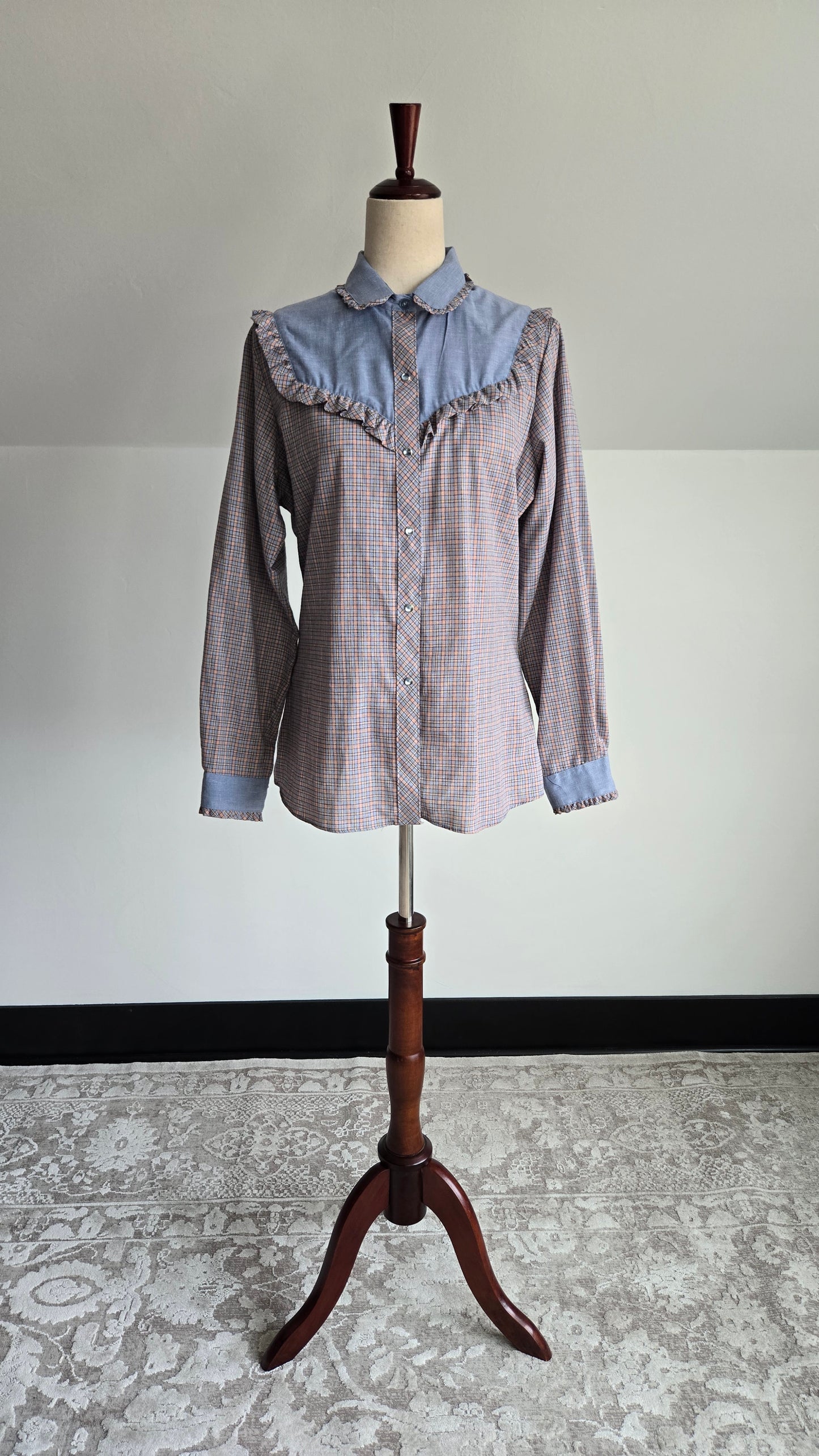 Vintage 70s Millie Western Pearl Snap Shirt - large