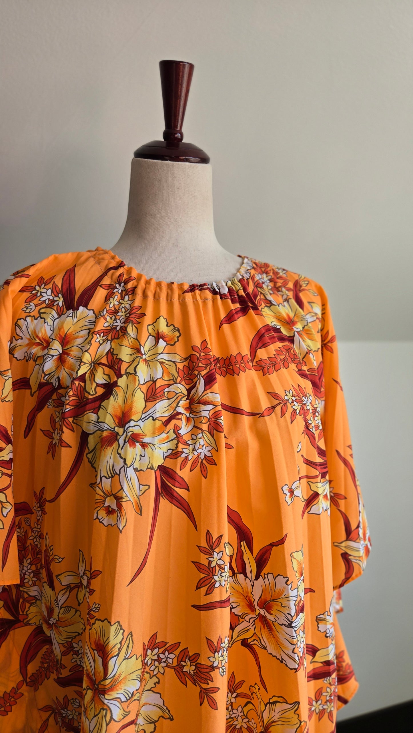 Vintage Hawaiian Palm Short Caftan - OS