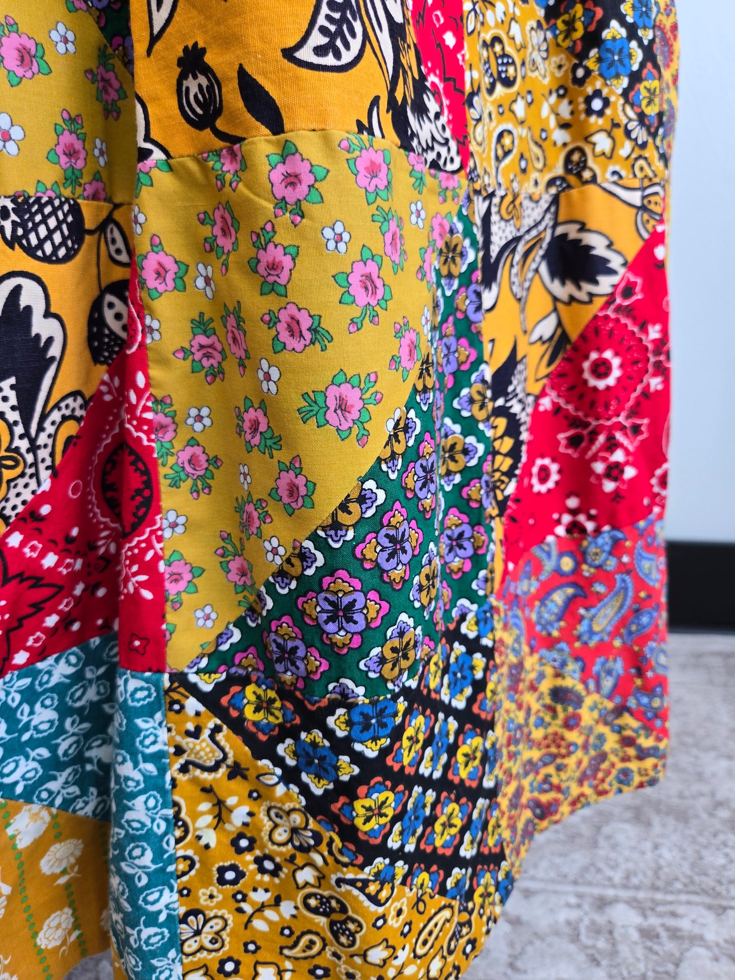 Vintage 70s True Patchwork Skirt - W26"