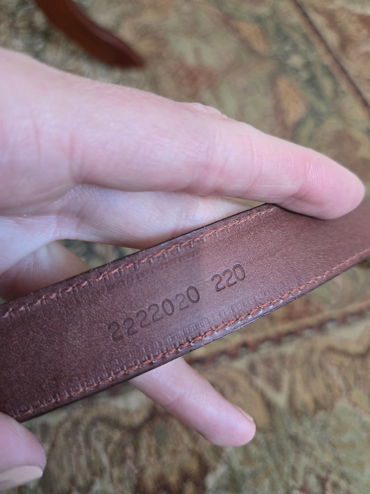 Vintage Polo Ralph Lauren Leather Belt with Fox and Horn Brass Buckle - W26-30"