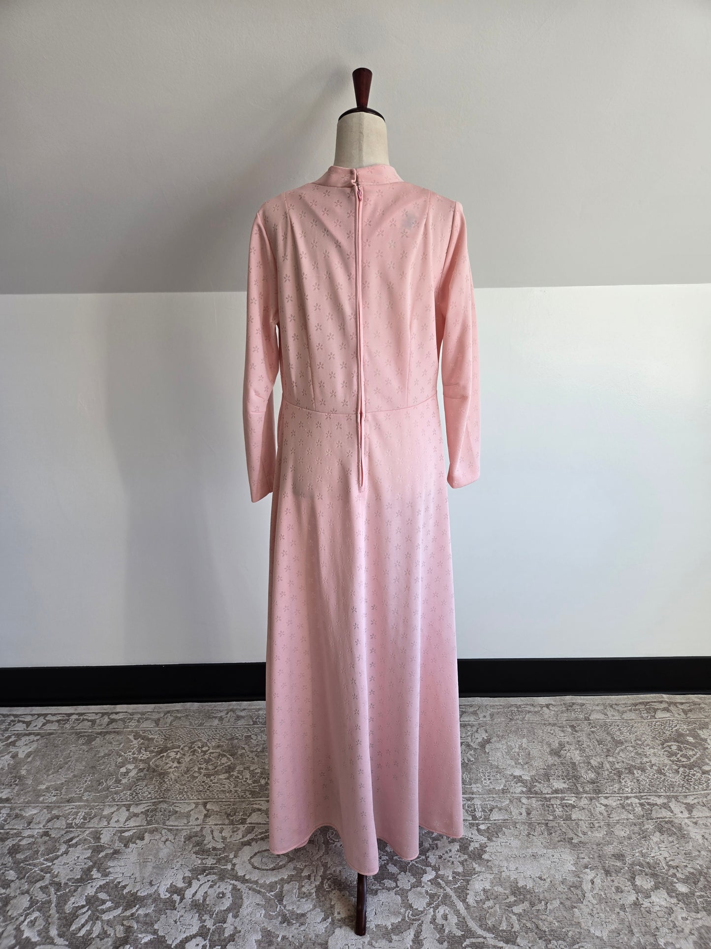 Lady Laura by Toni Todd Vintage Pink Dress with Beaded Detail - large
