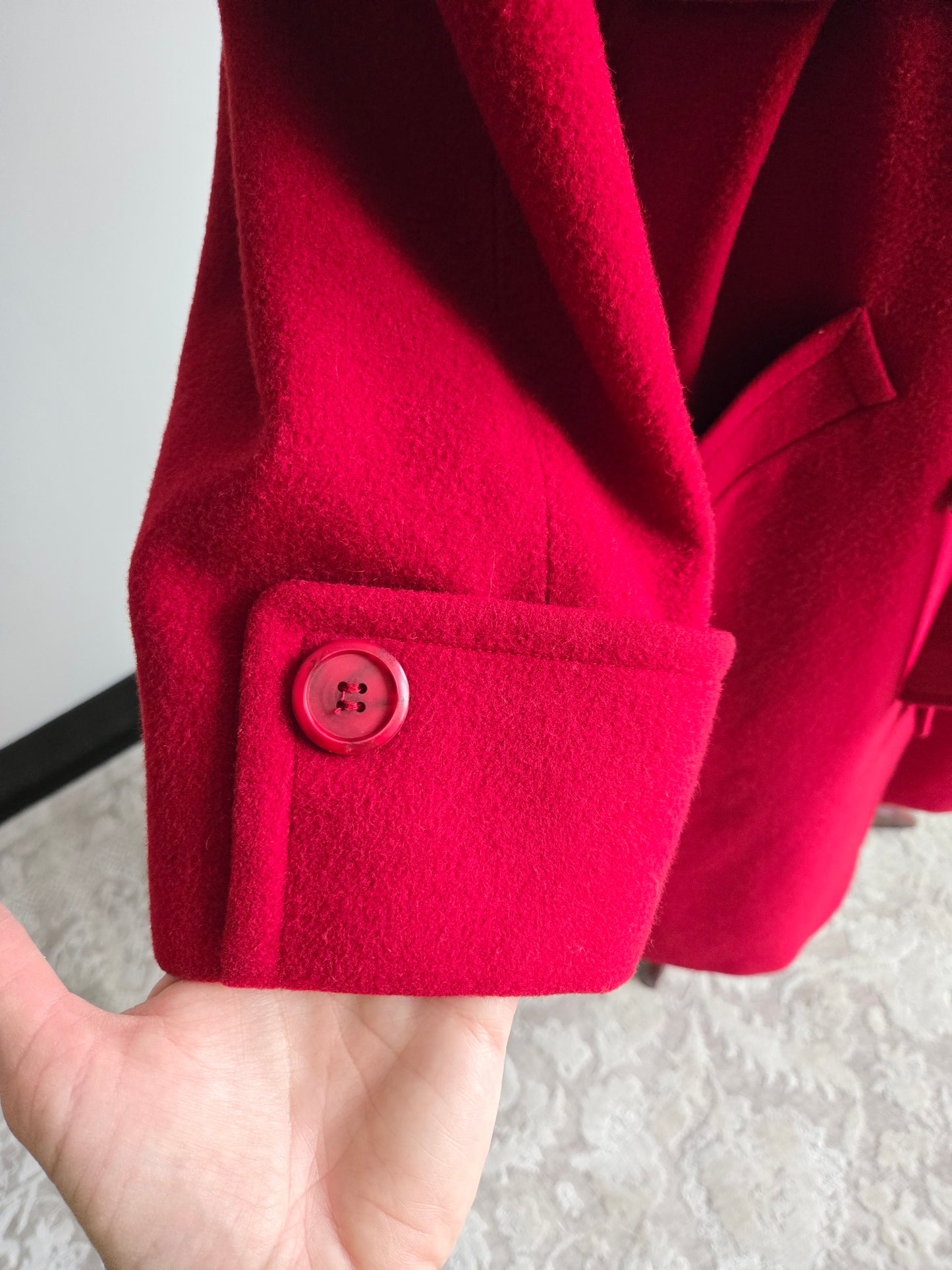 Vintage Nordstrom Gallery Red Camel Hair Over Coat Made in USA - L/XL