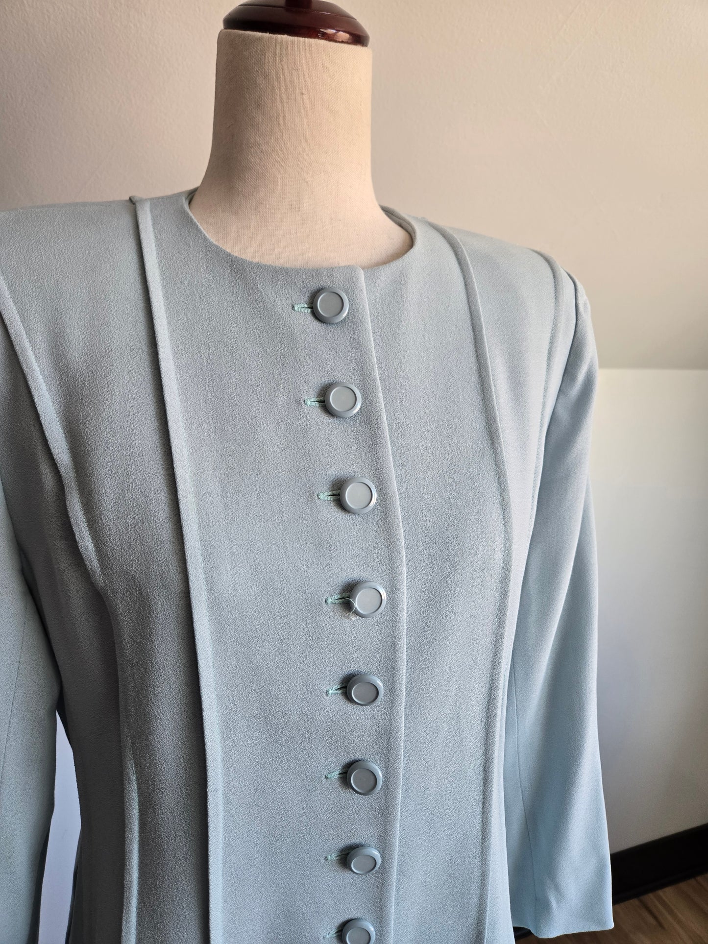 Ilie Wacs Designer Vintage Union Made Light Dusty Blue Blazer - Medium