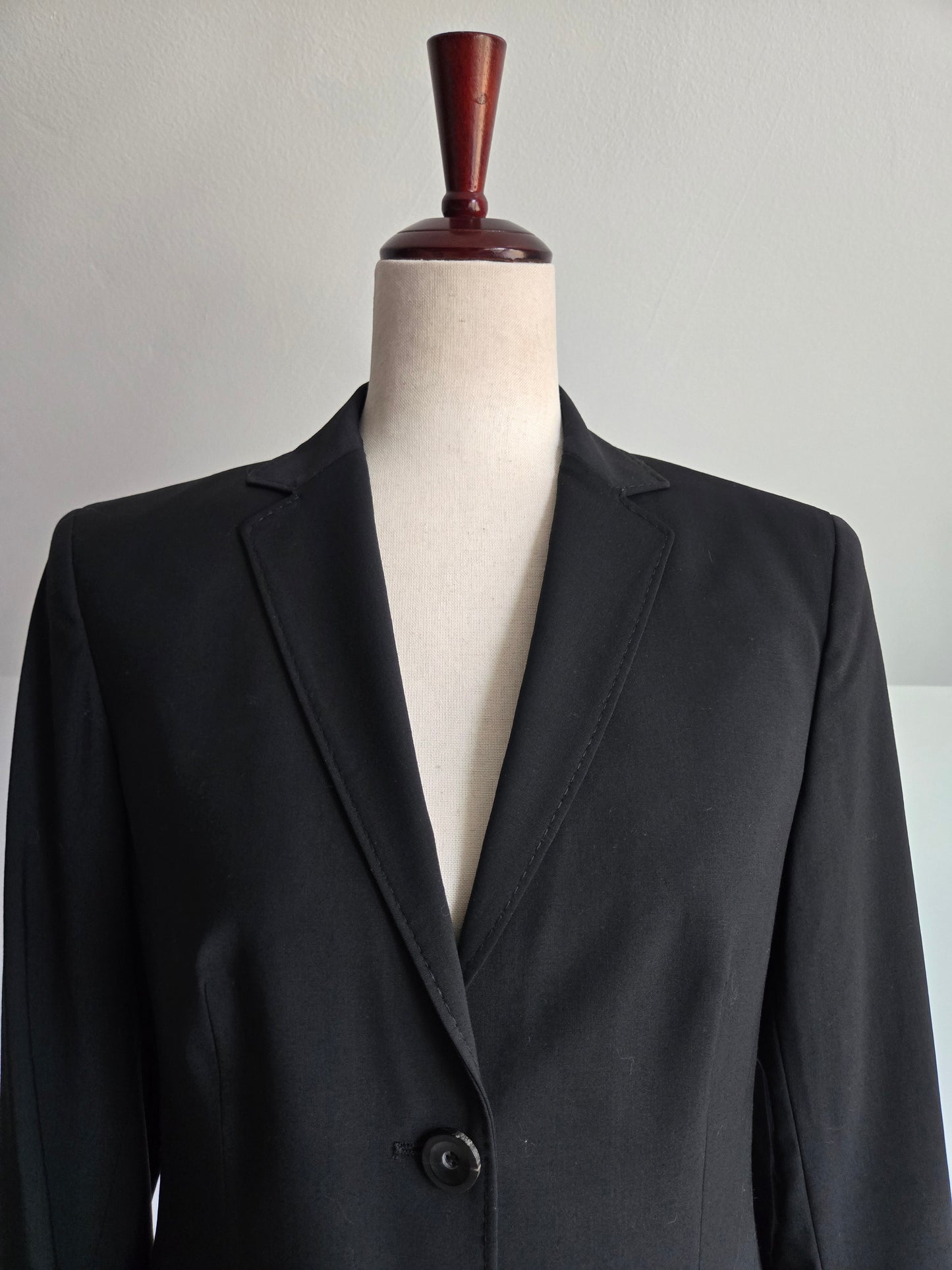 Piazza Sempione Designer Long Black Blazer Made in Italy - M/L