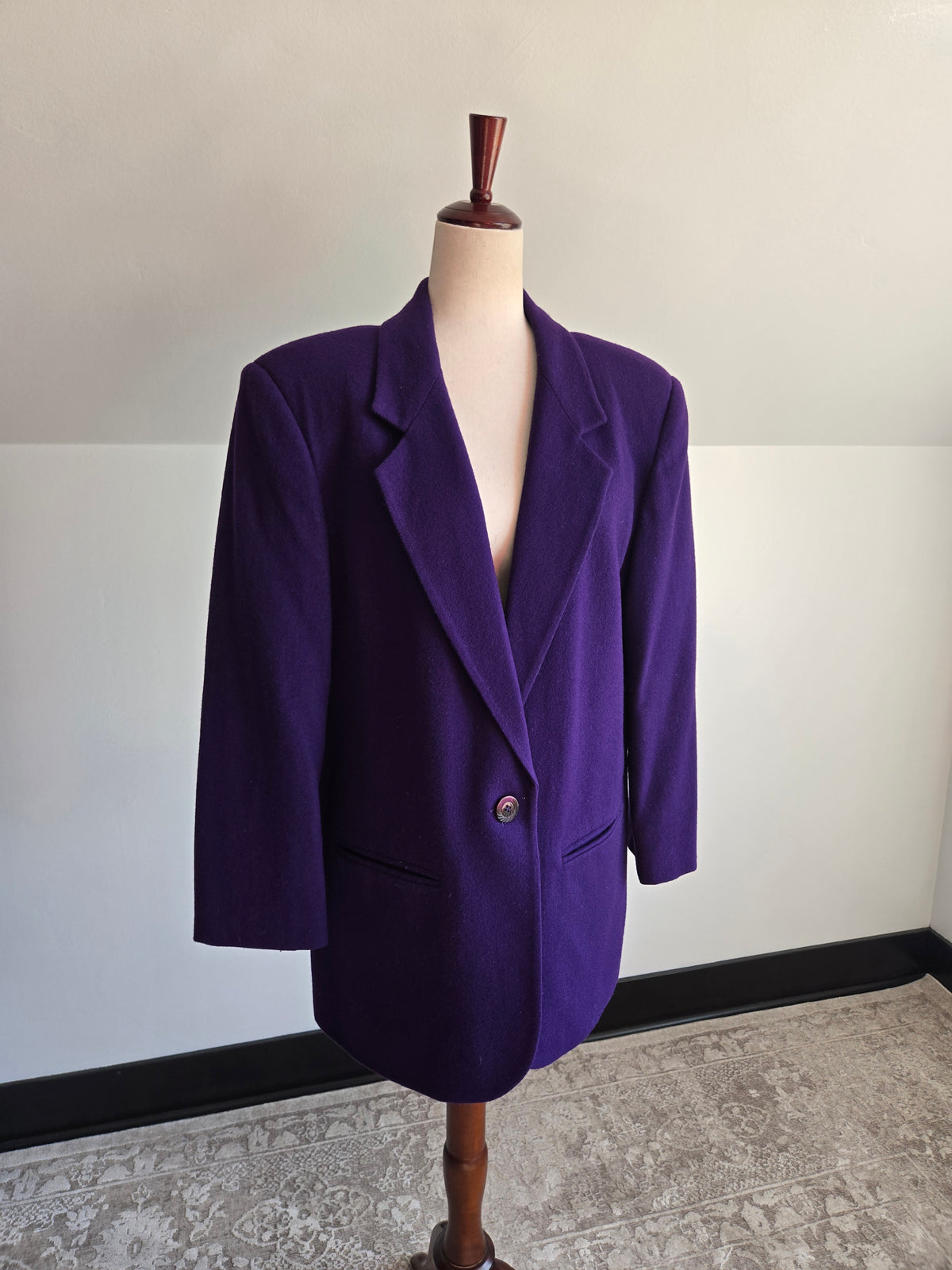 Vintage Sag Harbor Deep Purple Wool Blazer - Size 16