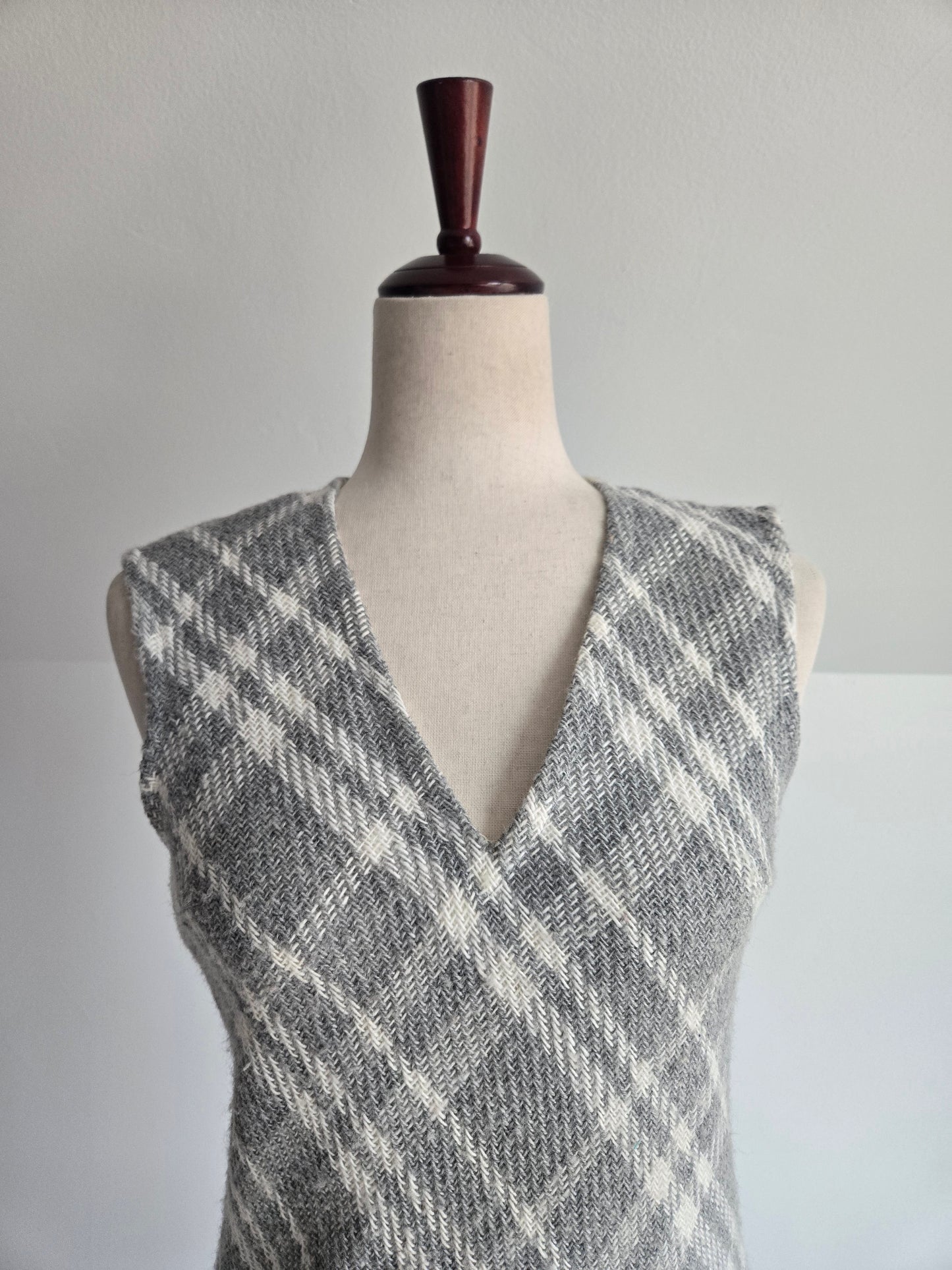 Vintage 1950s Fritzi of California Wool Woven Plaid Dress - S/M