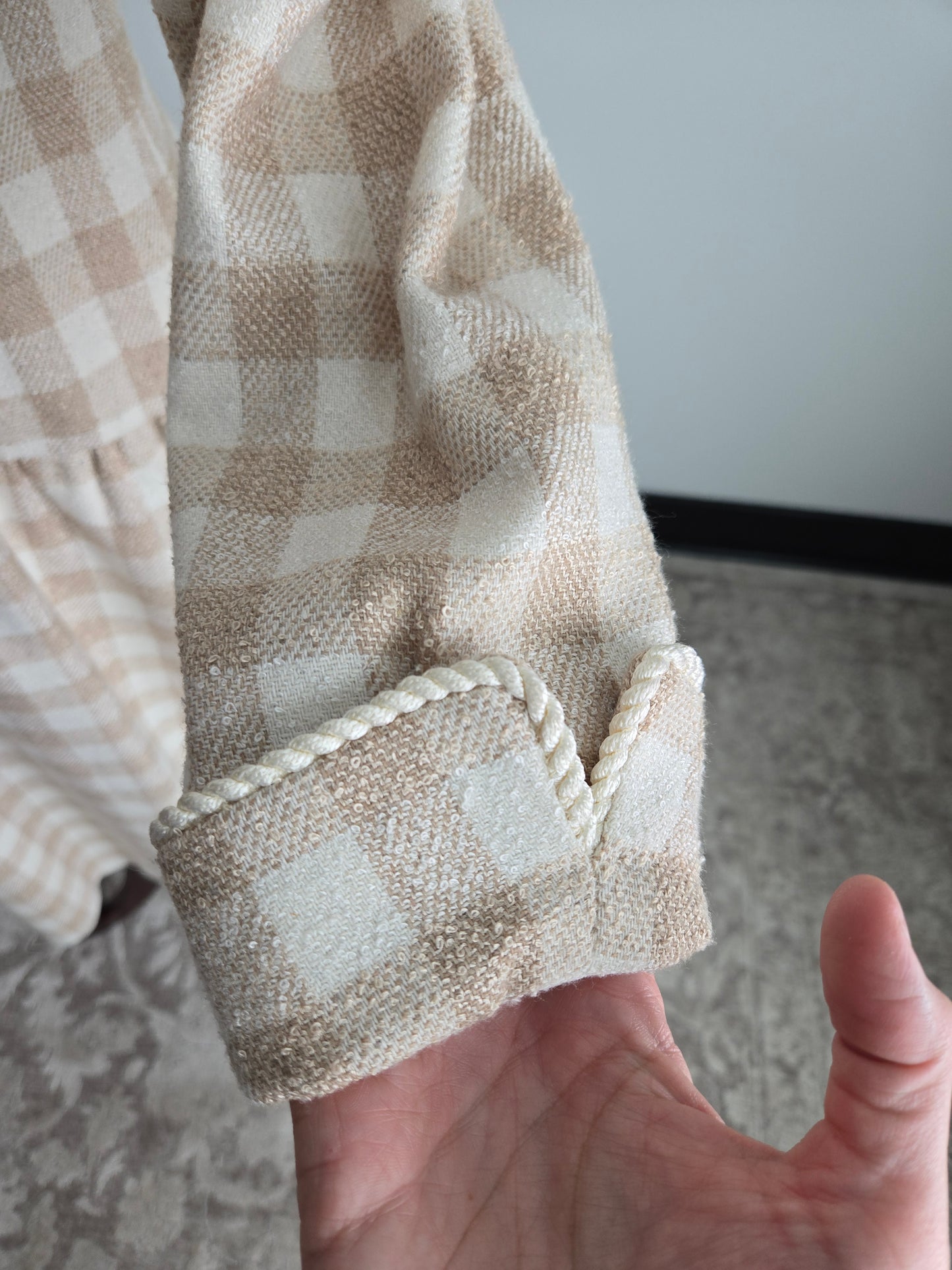 Maggy Boutique Vintage 80s Neutral Plaid Double Breasted Dress - Medium