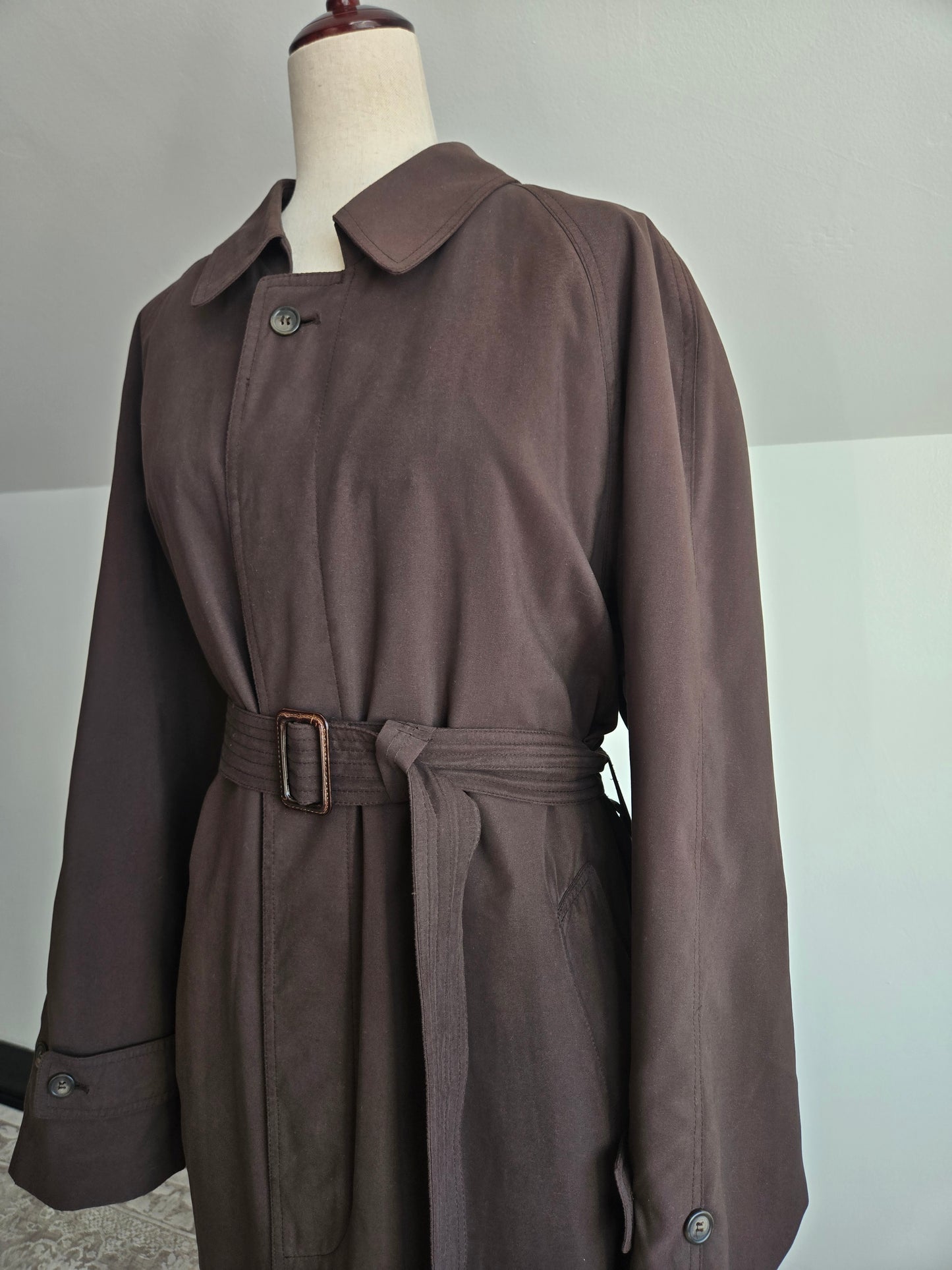 Vintage Chaps Ralph Lauren Brown Trench Coat with Belt and Wool Liner - 2XL