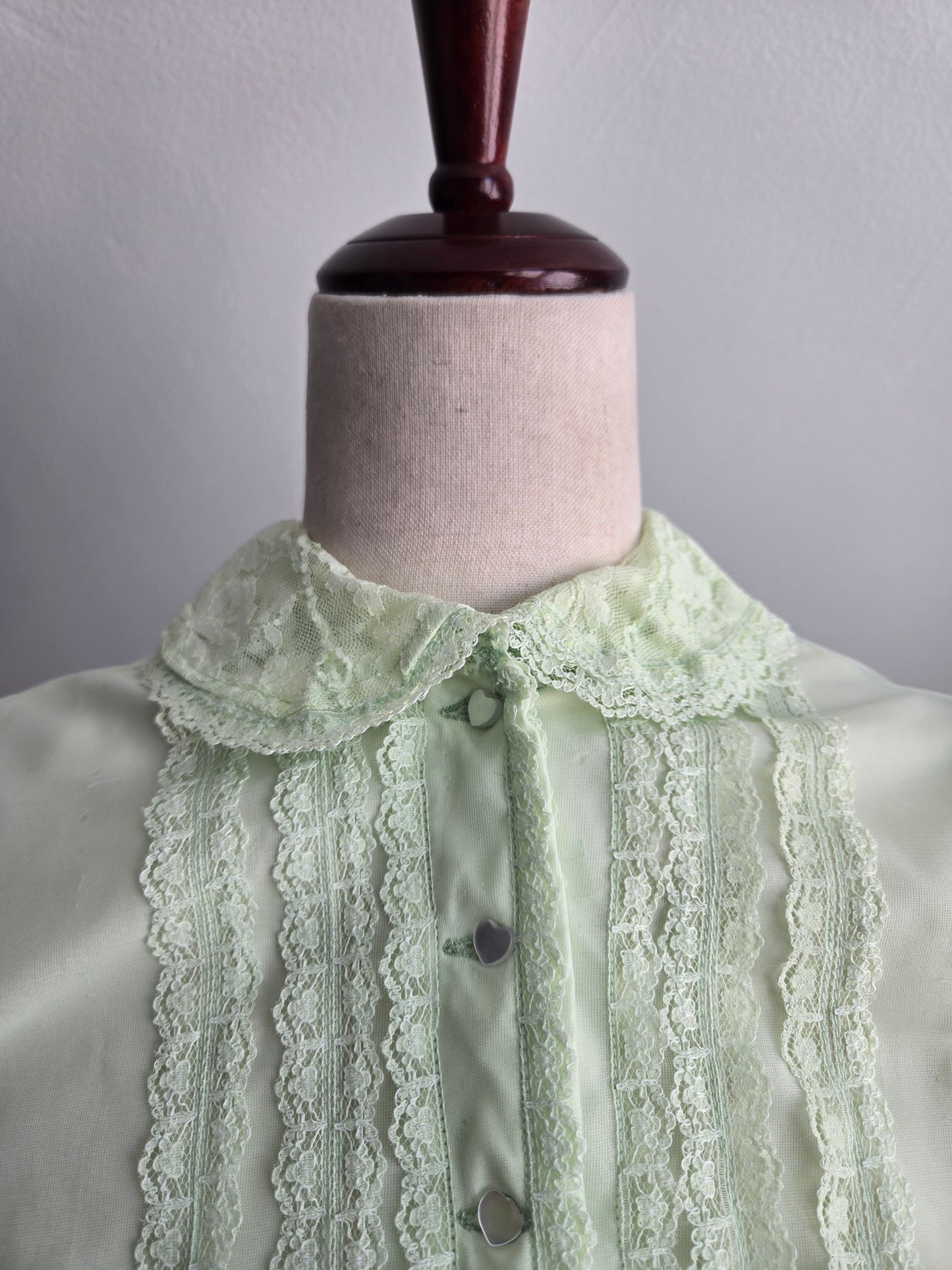 Lime Green Edwardian Style Vintage Formal Dress - small