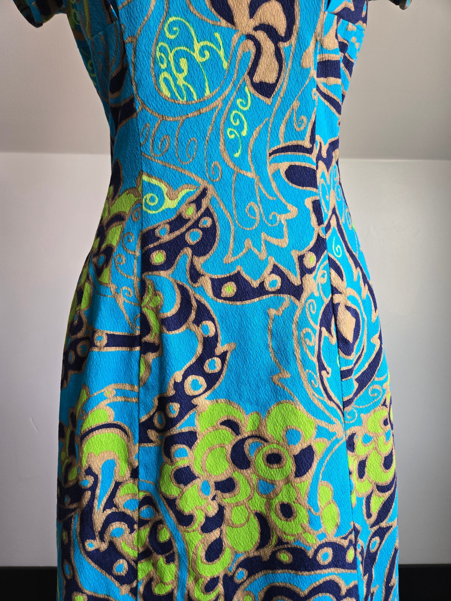 Kimo's Polynesian Shop made in Hawaii Barkcloth Dress - medium