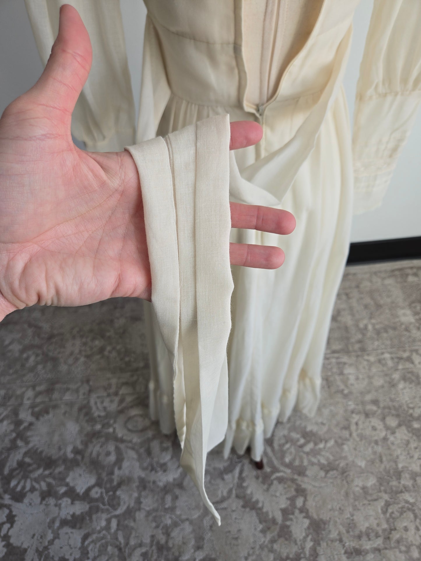 Gold Label Gunne Sax by Jessica San Freansisco Vintage 70s Lace Ethereal Dress - XS