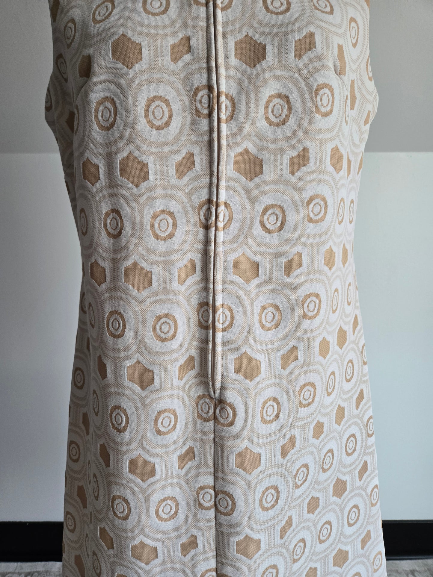 Vintage 70s Mod Geo Pattern Knit Dress - M/L