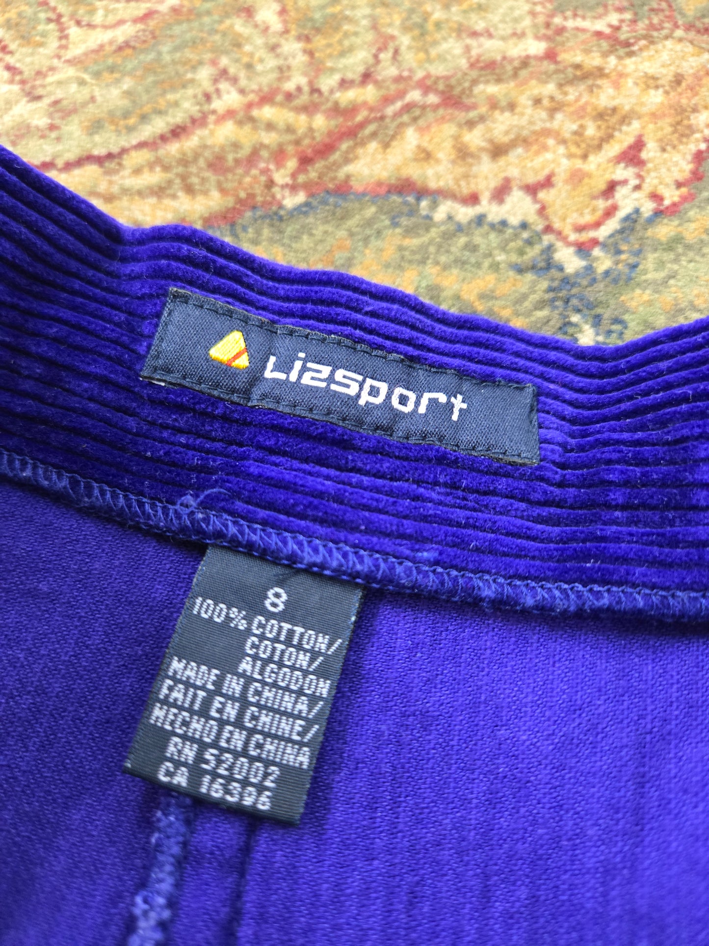 Liz Sport Vintage Purple Cotton Corduroy Skirt - small