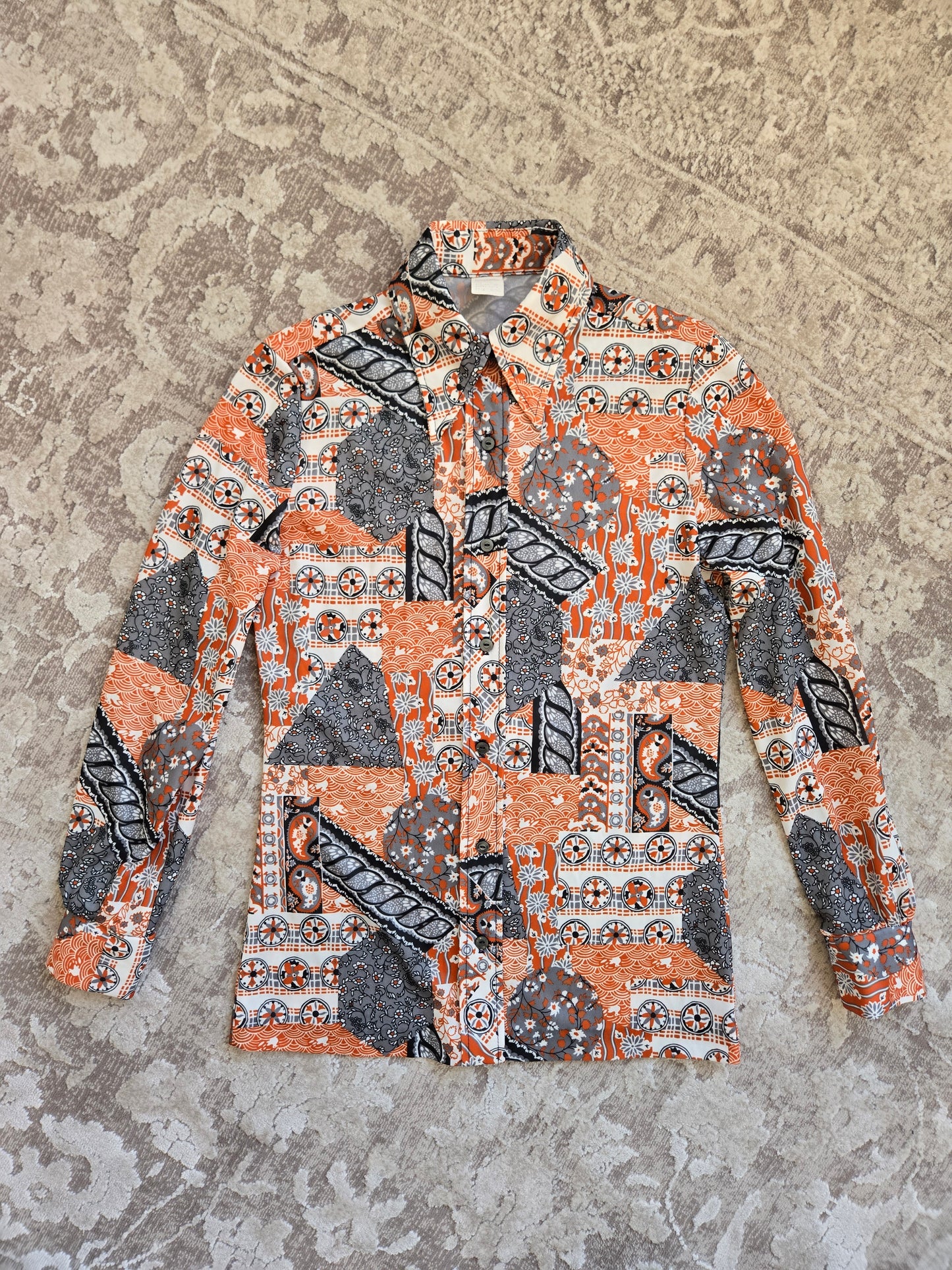 Vintage 1970s Duck Pond Novelty Print Top - XS/S