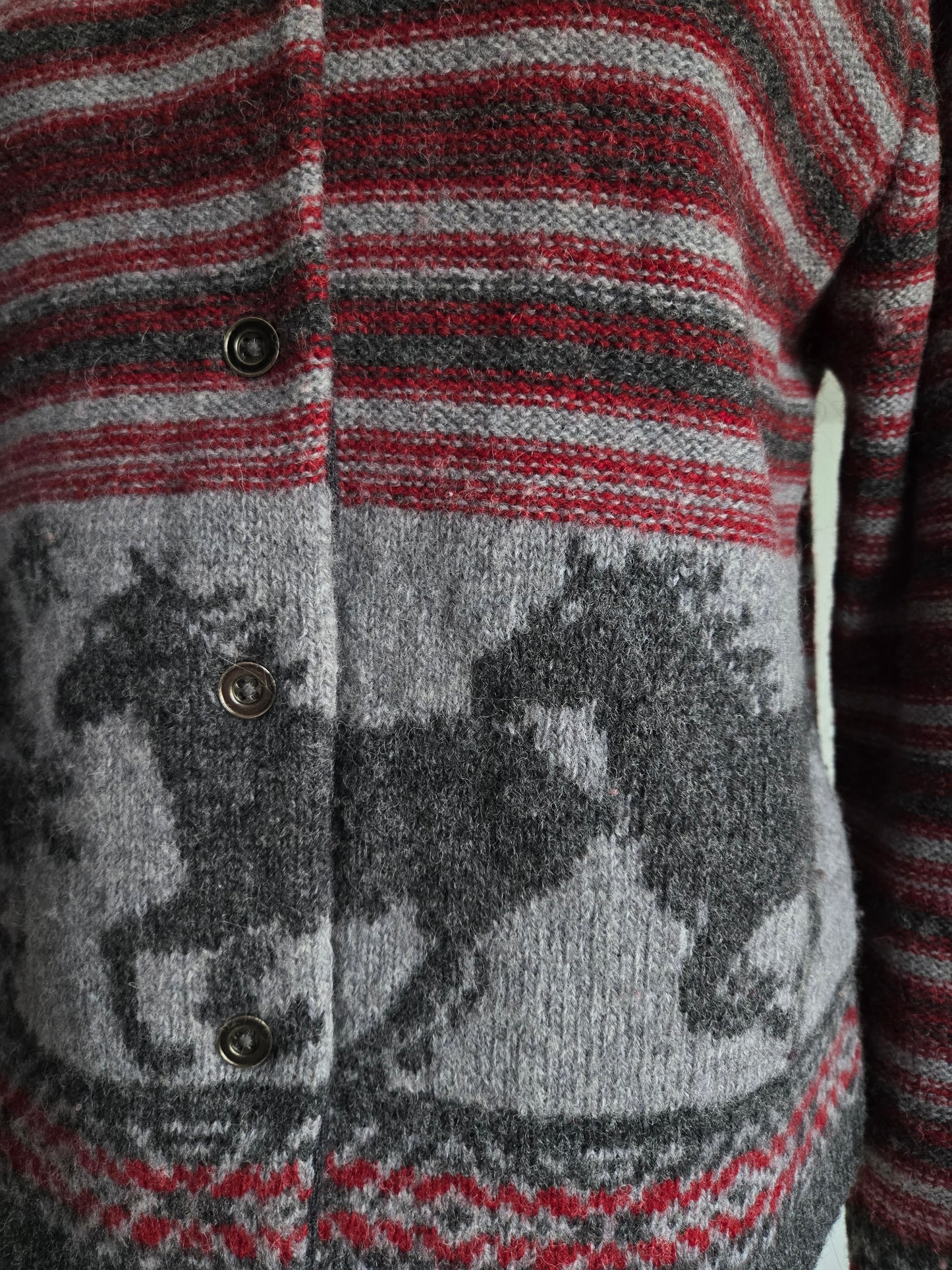 Woolrich Wool Horse Knit Cardigan Made in Japan - S/M