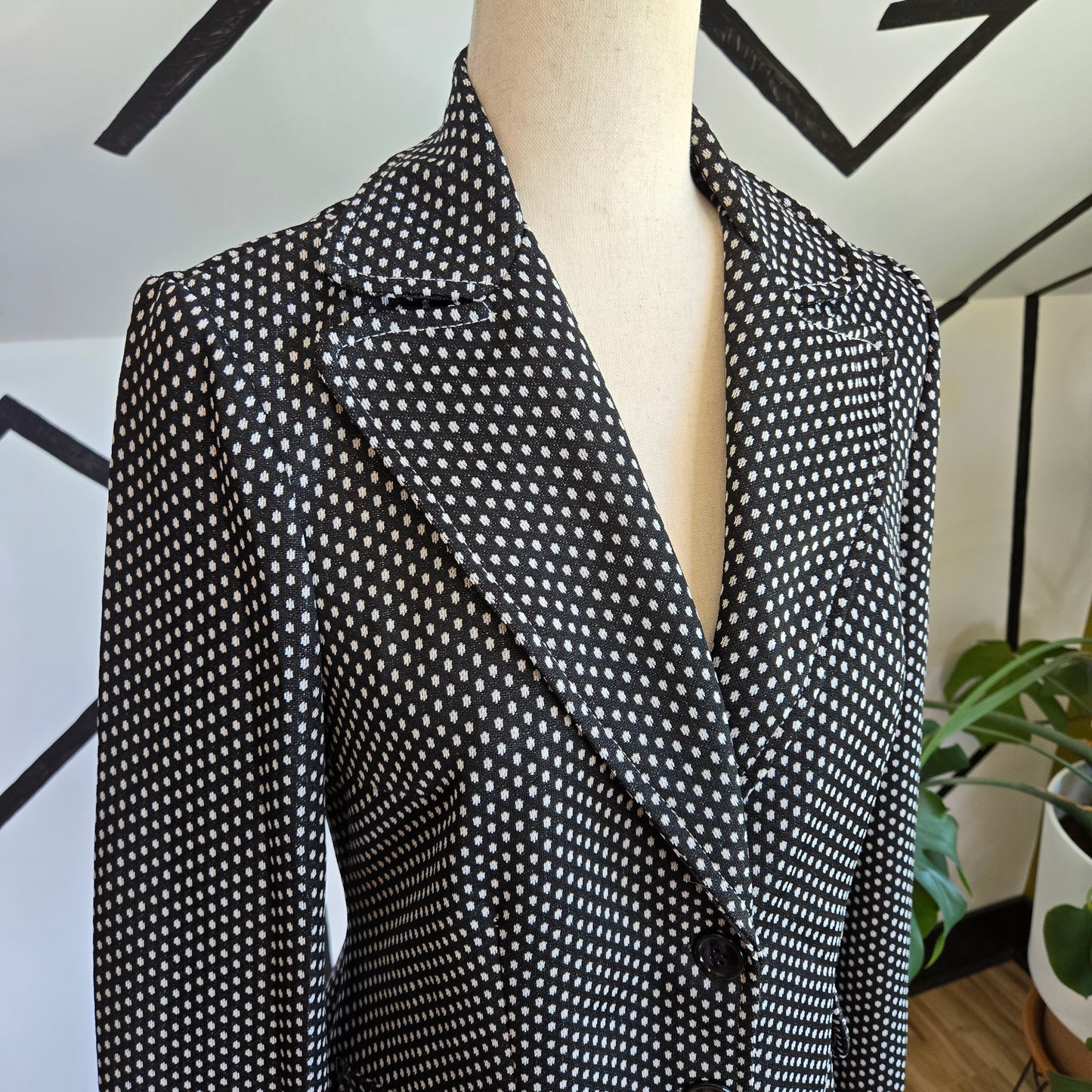 Black and White Polka Dot Handmade 1970s Two Piece Set