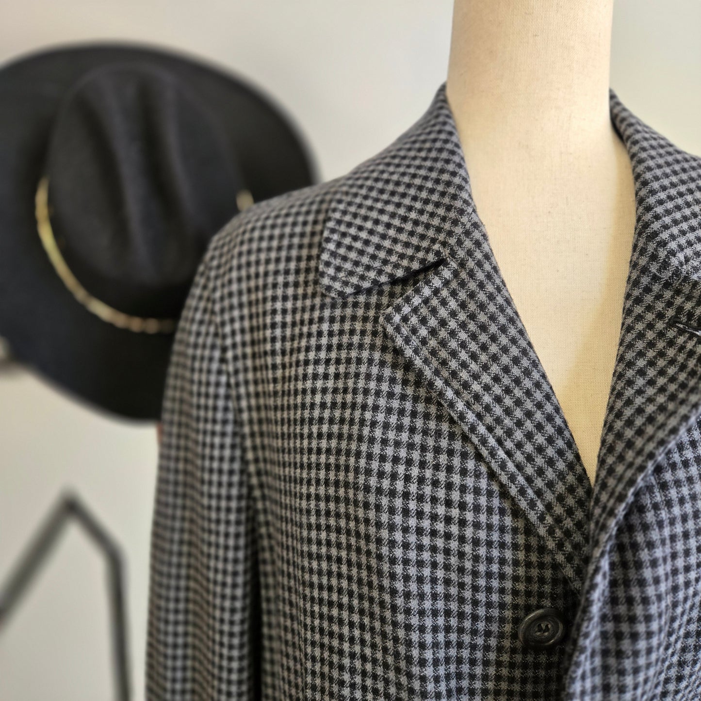 Alligator Weatherstyle Vintage 50s Black Plaid Blazer Coat - XL