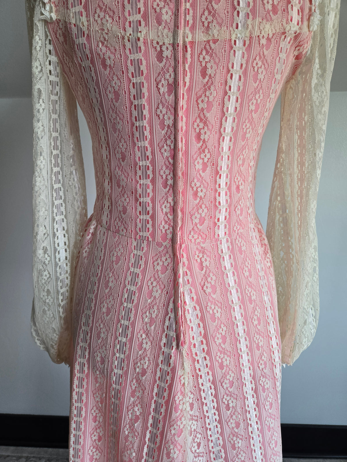 Vintage Pink Lace Victorian Style Dream of a Dress - Small
