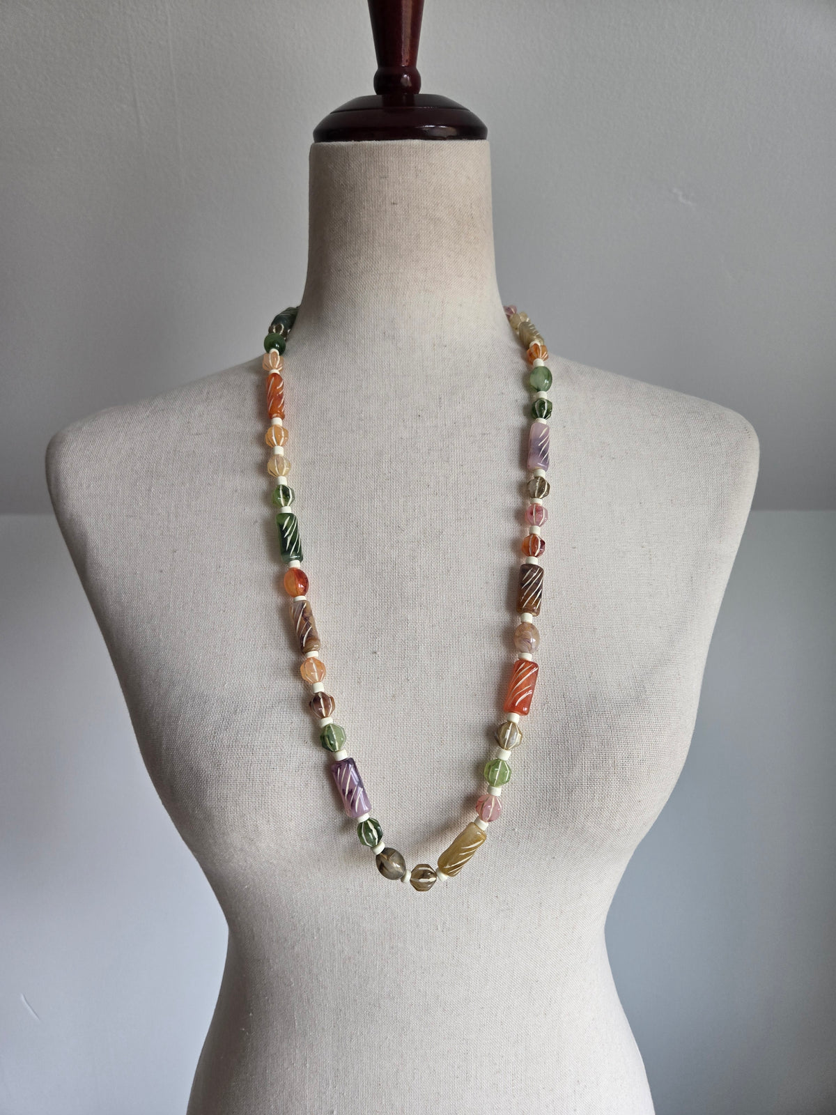 Vintage Multicolored Lucite Bead Necklace