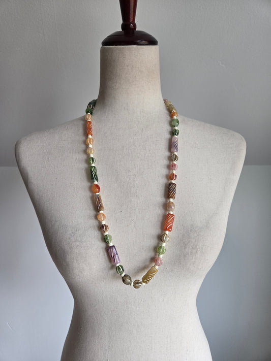 Vintage Multicolored Lucite Bead Necklace