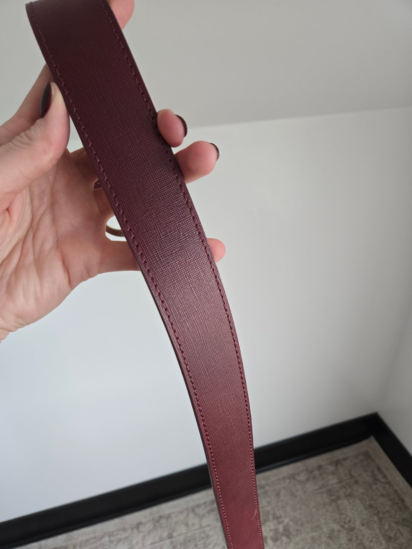 Velez Artisan Burgundy Leather Belt - W34-41"