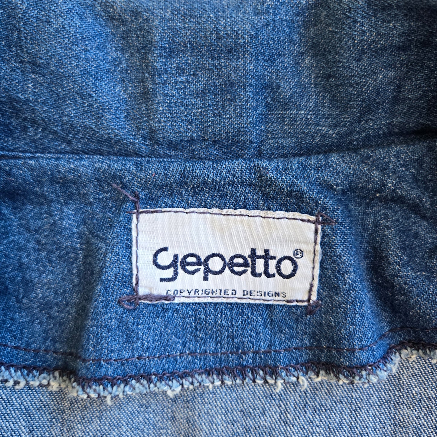 Gepetto Vintage 80s Denim Blazer with Fringe and Studs - Large