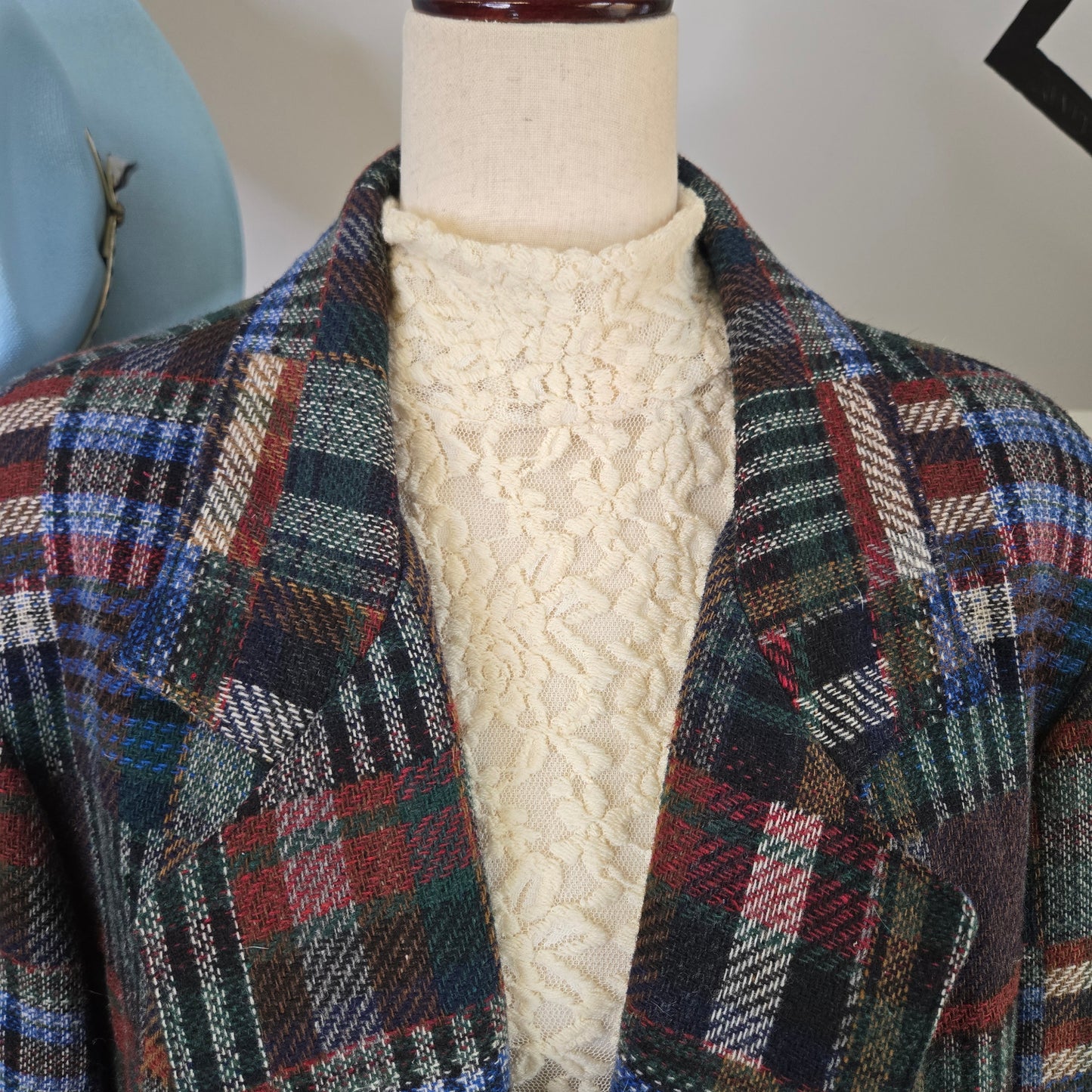 Vintage Carriage Court Patckwork Plaid Wool Blend Blazer - 2X