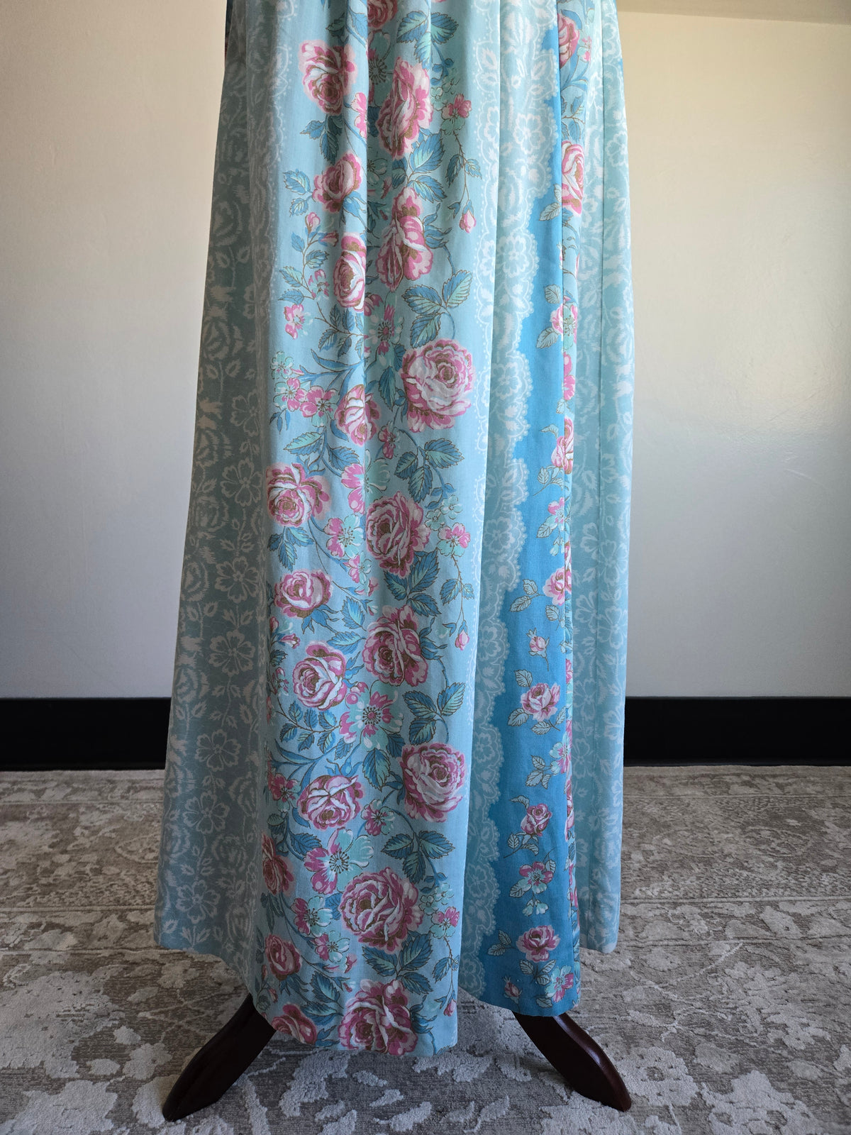 Vintage 70s Sears Cotton Floral Whimsy Dress - medium
