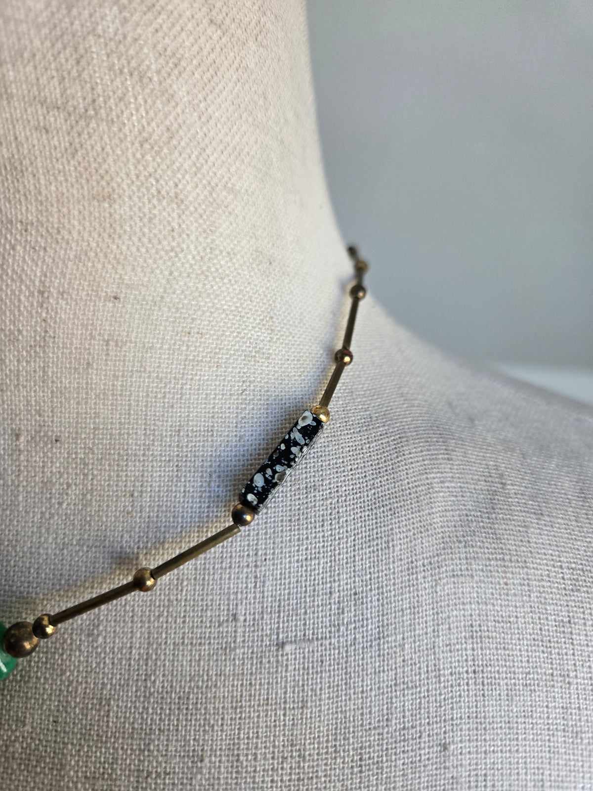 Brass Long Bead Dainty Necklace