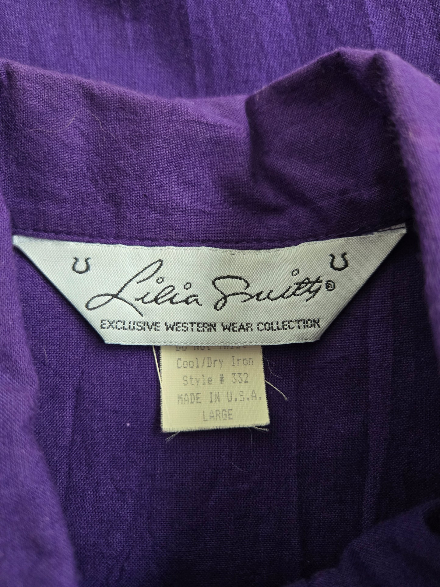 Lilia Smith Vintage Purple Fringe and Lace Top - Large