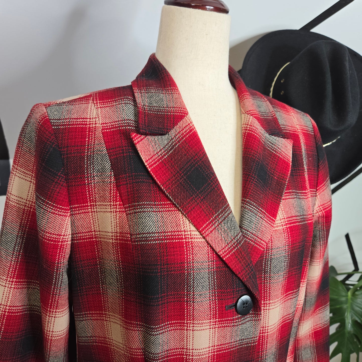 Pendleton Red Shadow Plaid Blazer - Size 14