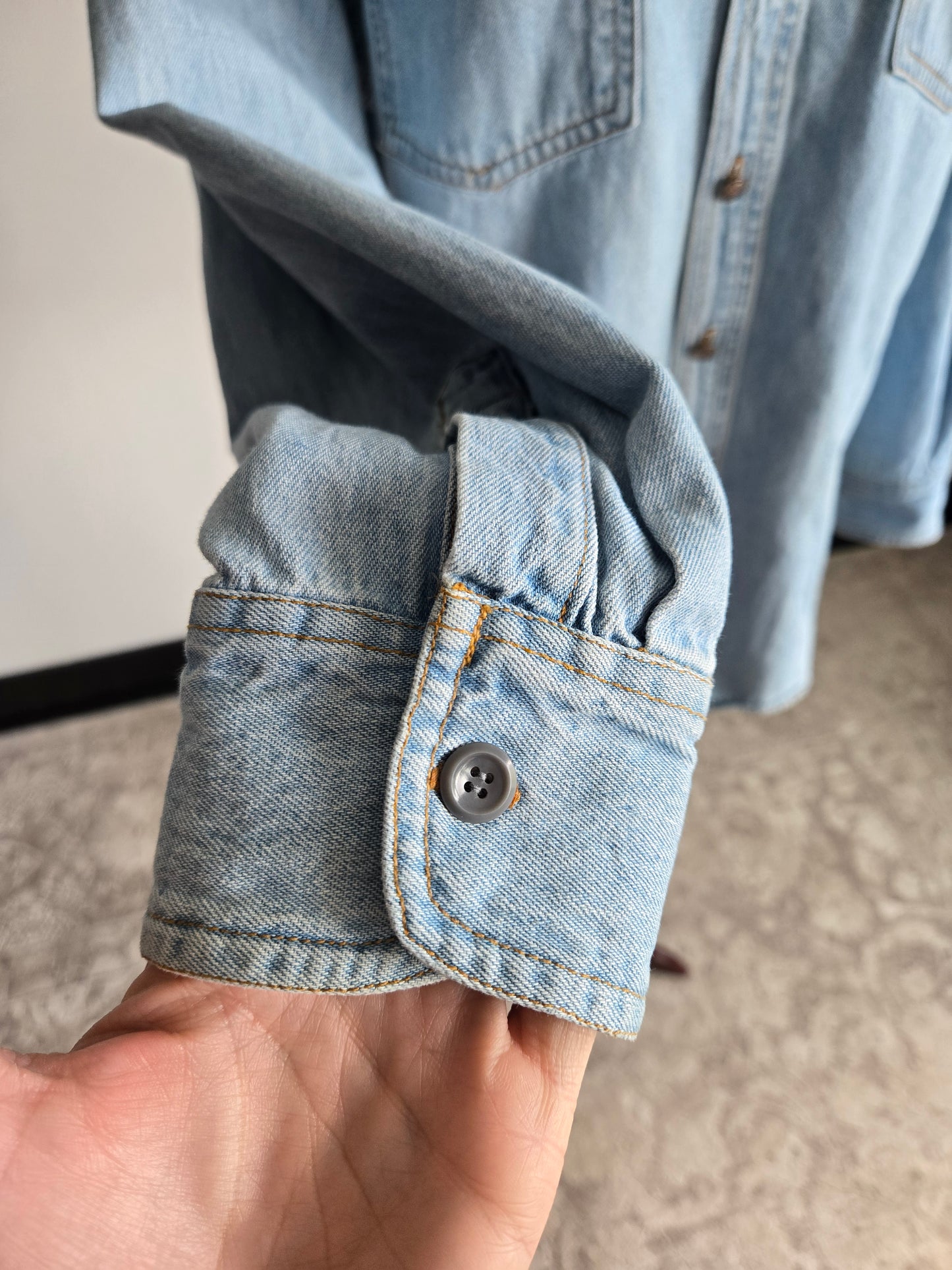 Jake Stuart Denim Shirt with Cowboy Boot Embroidery - M/L