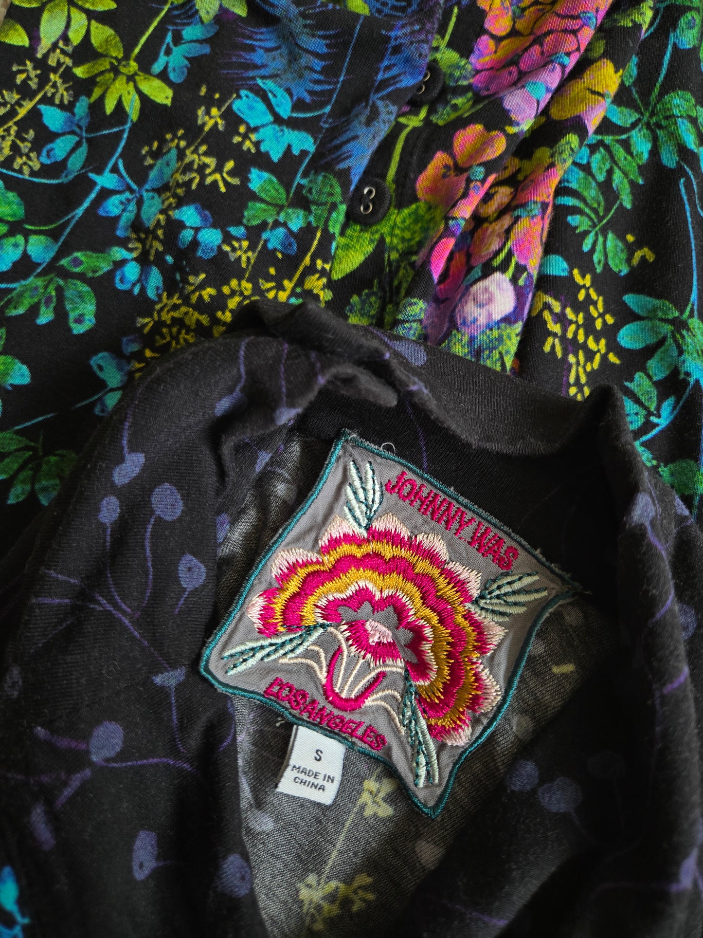 Johnny Was Floral High Neck Top - S/M