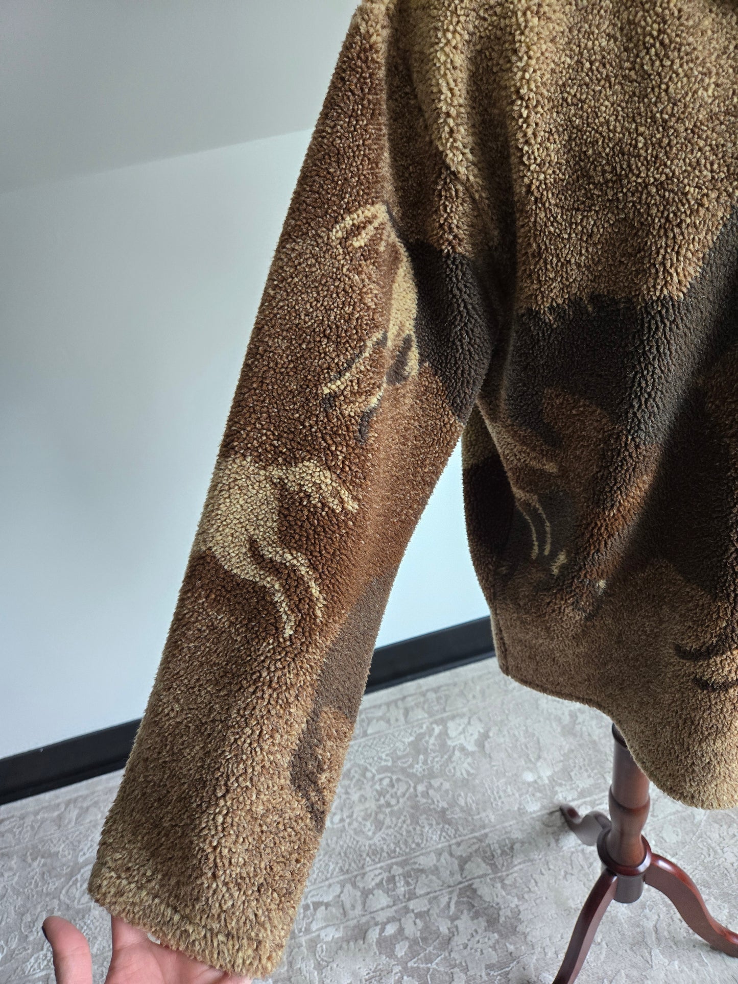 County Clothing Co Vintage 90s Horse Fleece Shacket - Medium