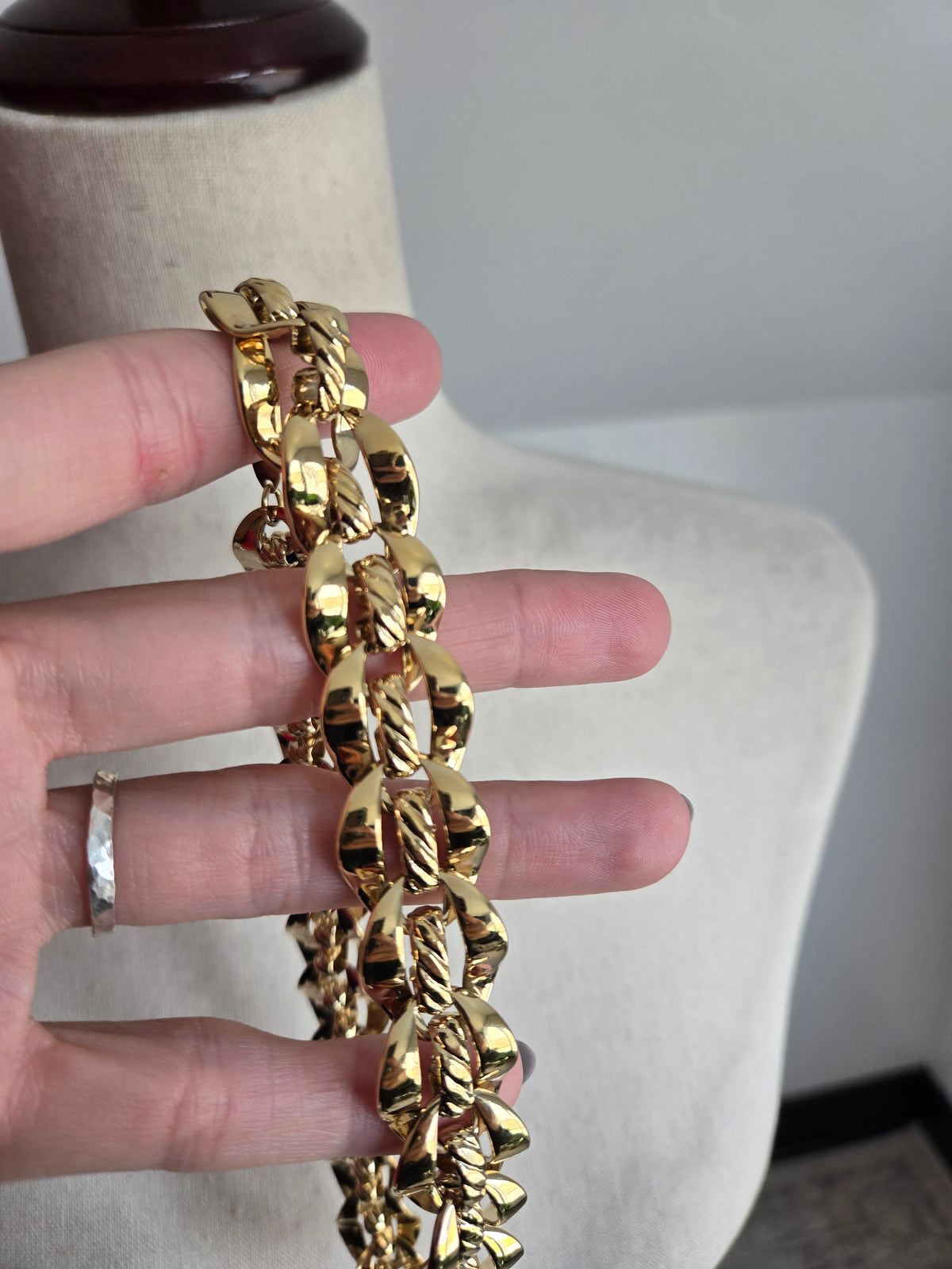 Trifari Vintage Gold Layered Chunky Necklace