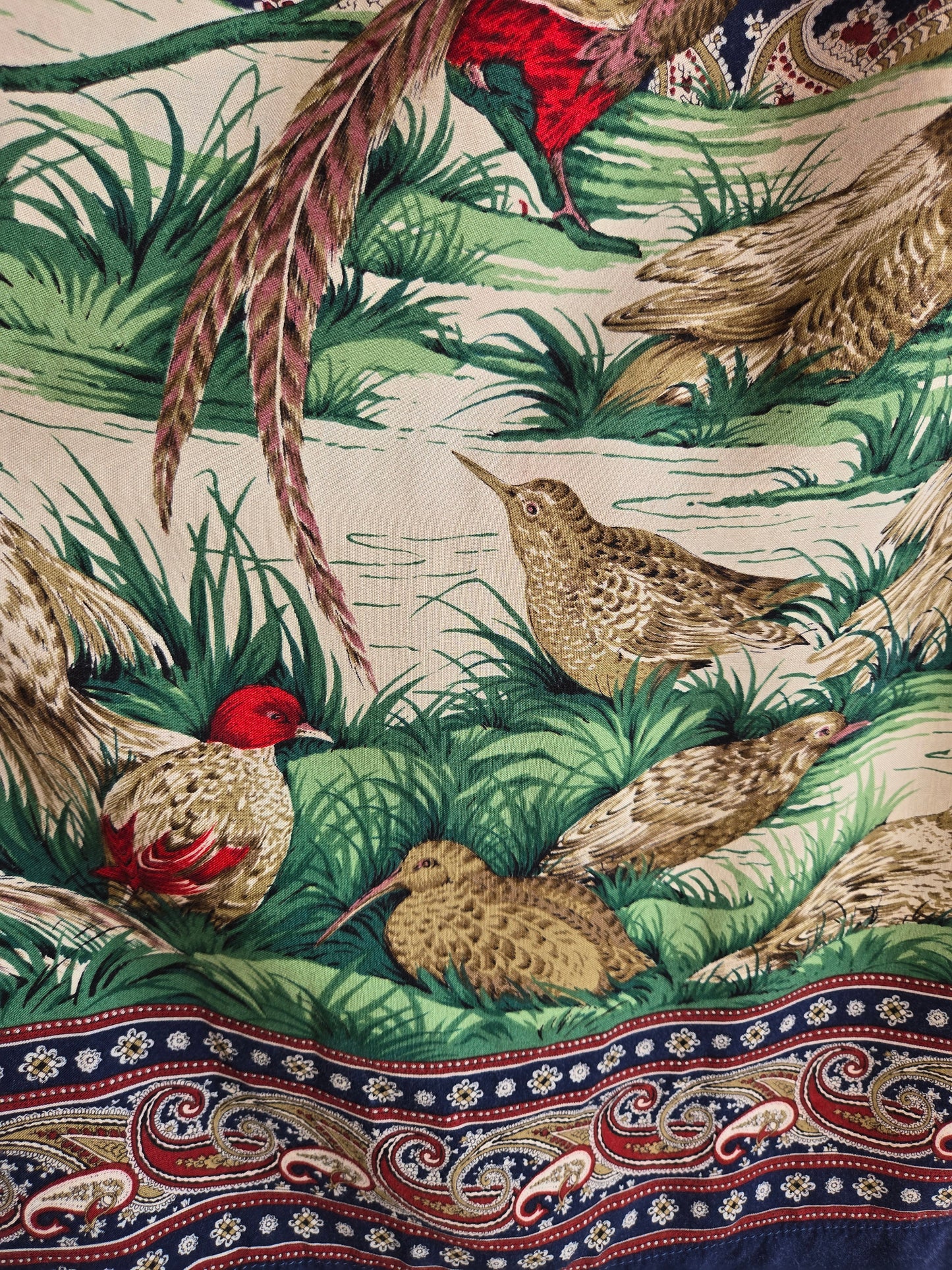 Vintage Willowbend Bird Scene and Paisley Print Skirt - W26-34"