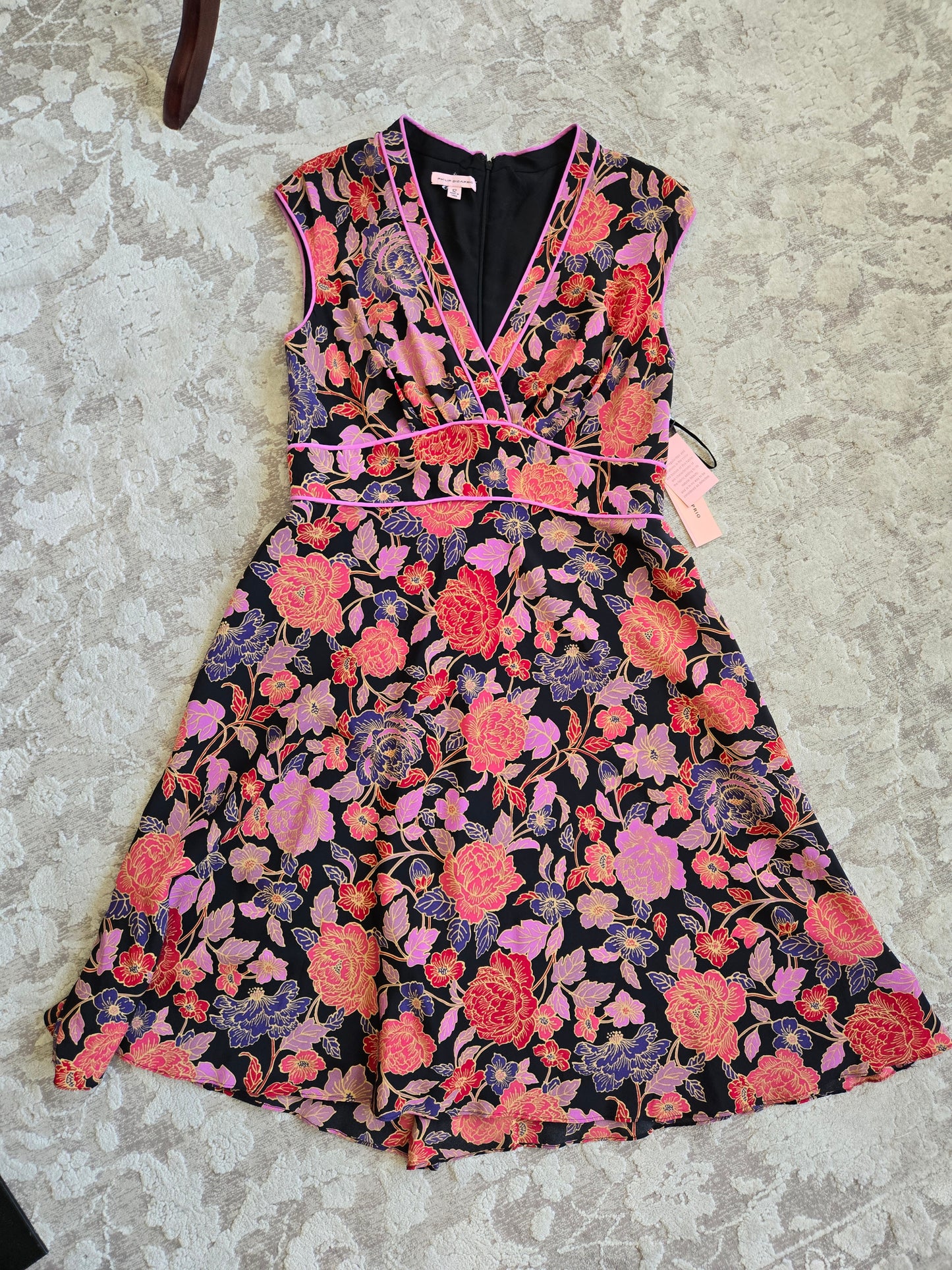 Philip Dicaprio NWT Silk Y2K Floral Dress - Size 12