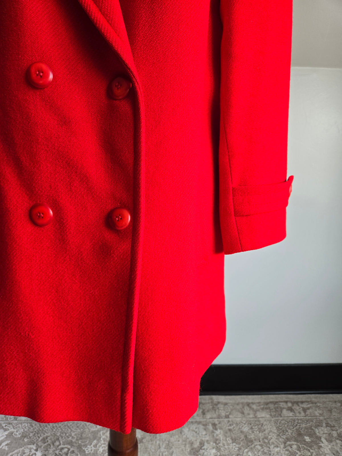 Vintage Pendleton Bright Red Wool Coat - Size 12