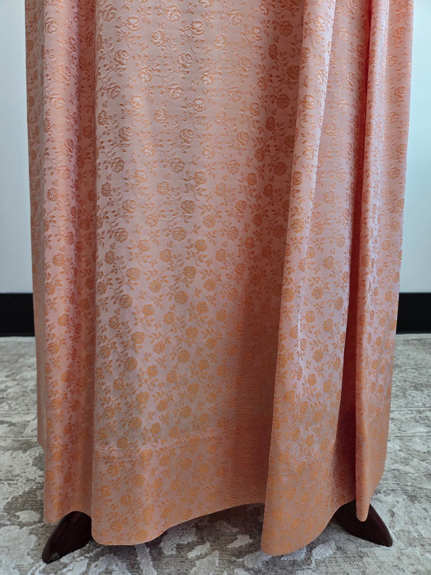 1950s Jacquard Floral Colorblock Maxi Dress - XS/S