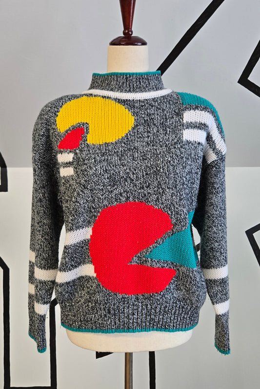 Nuggets Vintage 80s Pacman Knit Sweater made in Korea - medium