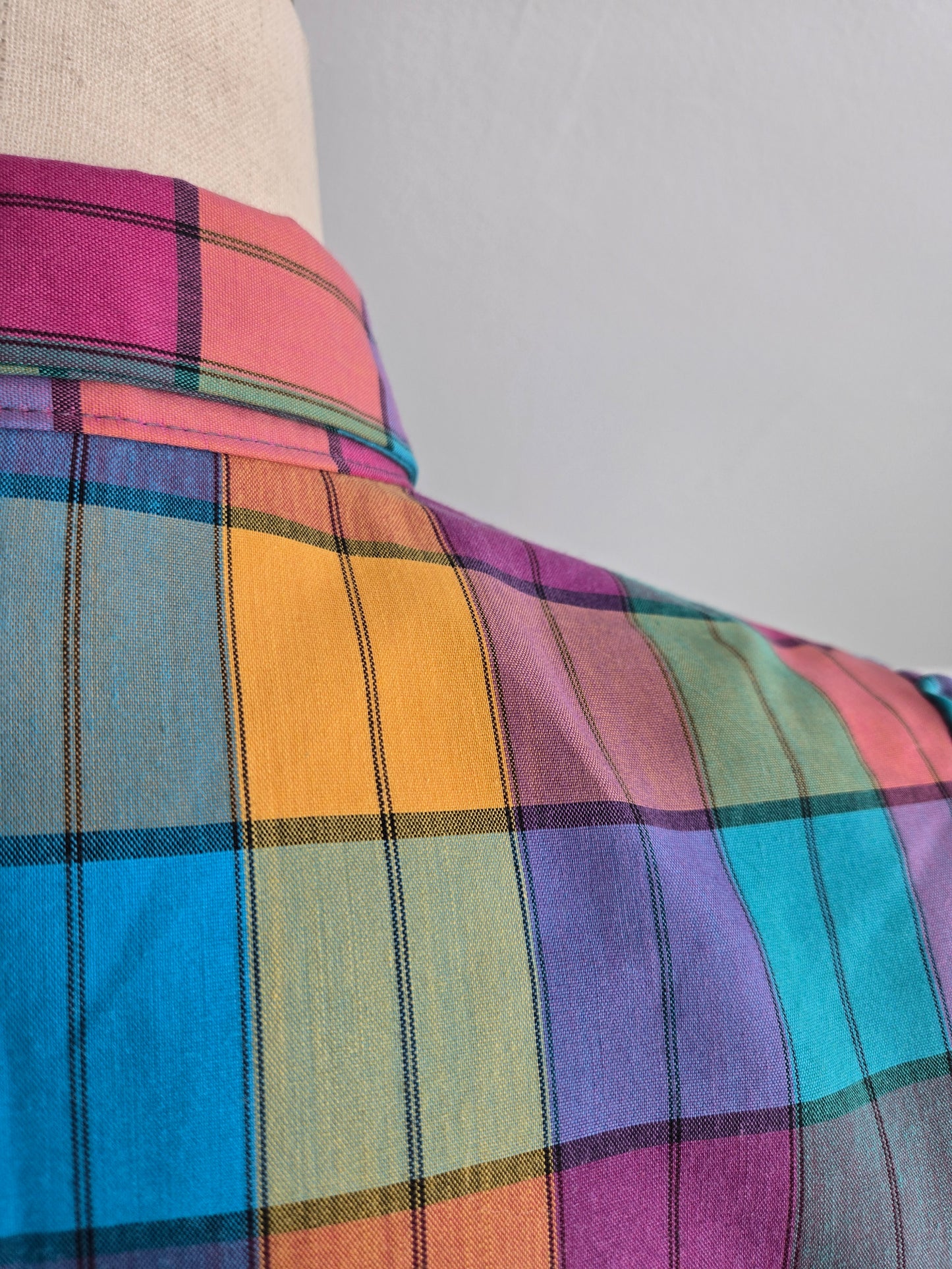 Wrangler Vintage 70s Colorful Plaid Button Down Top - large