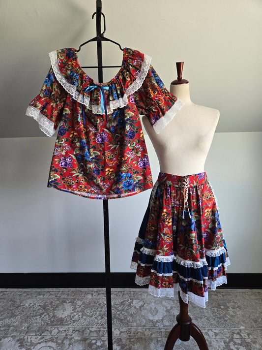 Vintage Western Swing Dancing Two Piece Set - L/XL