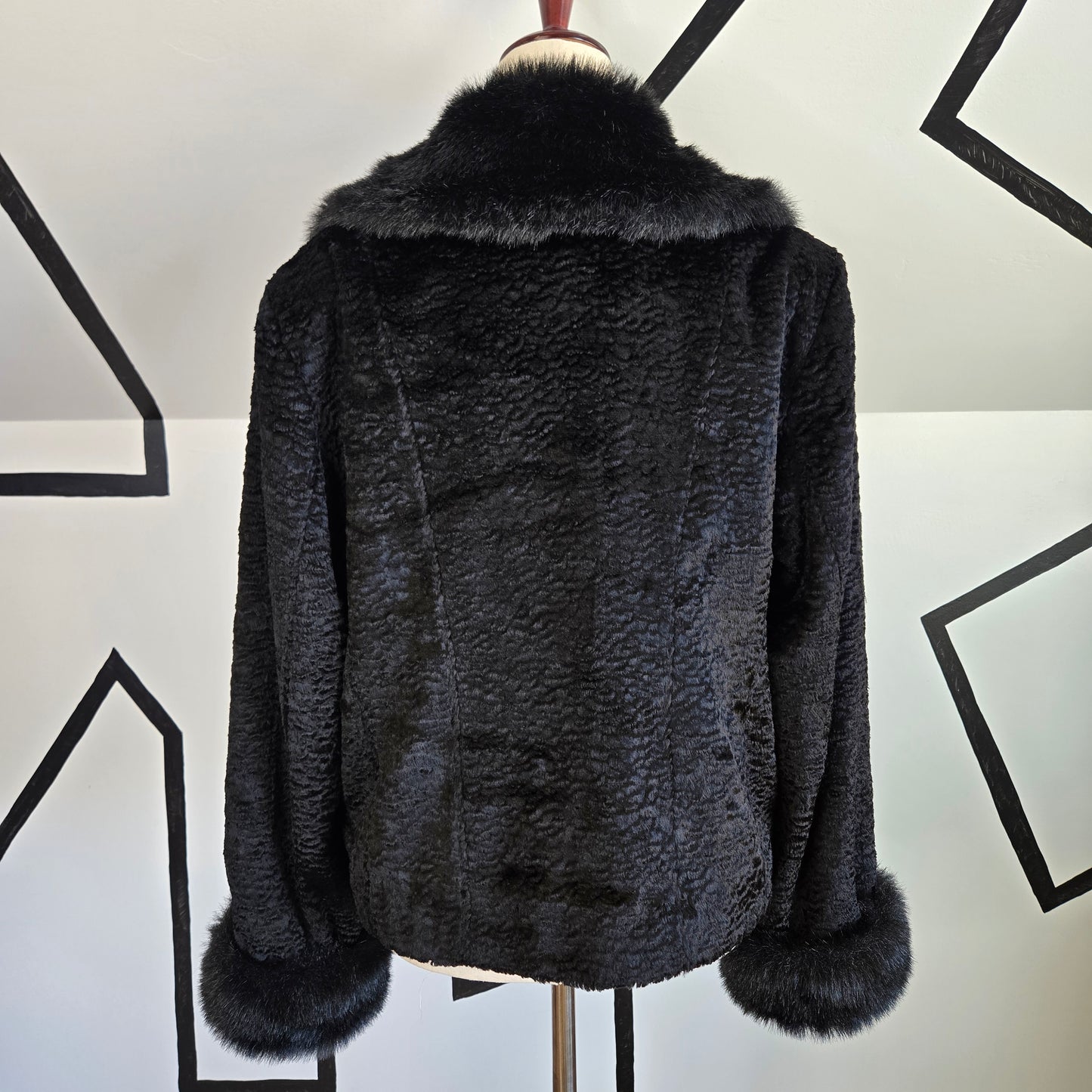 MontanaCo Black Faux Fur Coat - medium