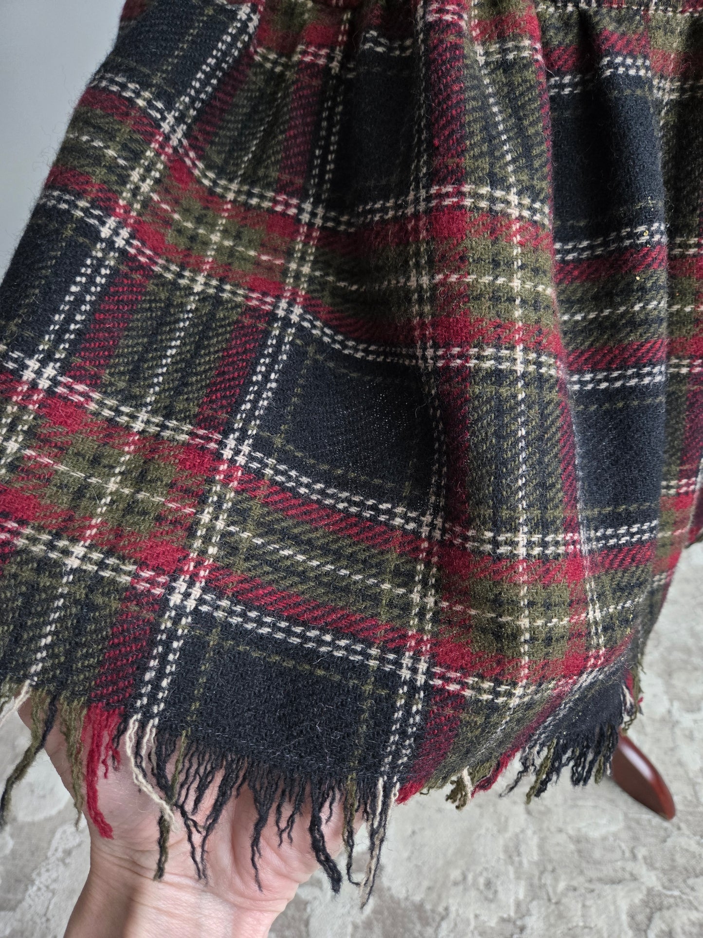 Dana Point California Vintage 80s Wool Plaid Blanket Skirt - W28"