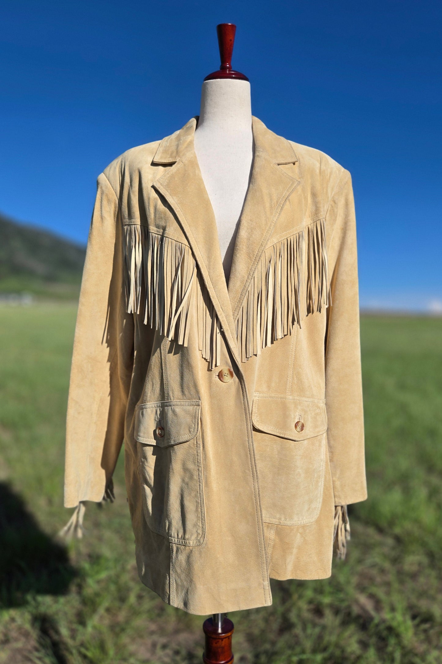 Together Vintage Tan Suede Fringe Jacket - 2XL