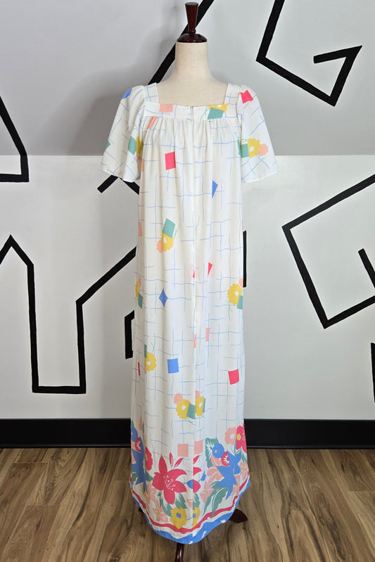 Take Along Vintage Union Made 60s Sears Funky Floral Housedress - medium