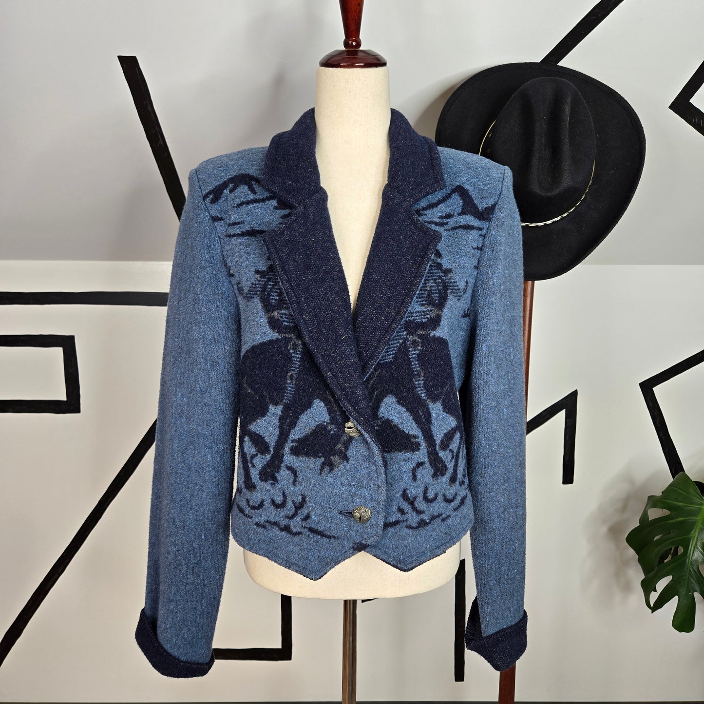 Wooded River Vintage Cowboy Jacquard Jacket Made in Idaho of Italian Fabrics - small