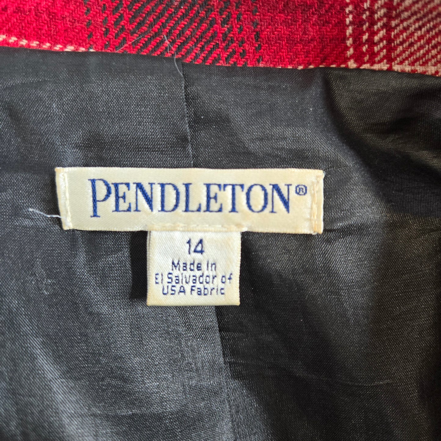 Pendleton Red Shadow Plaid Blazer - Size 14