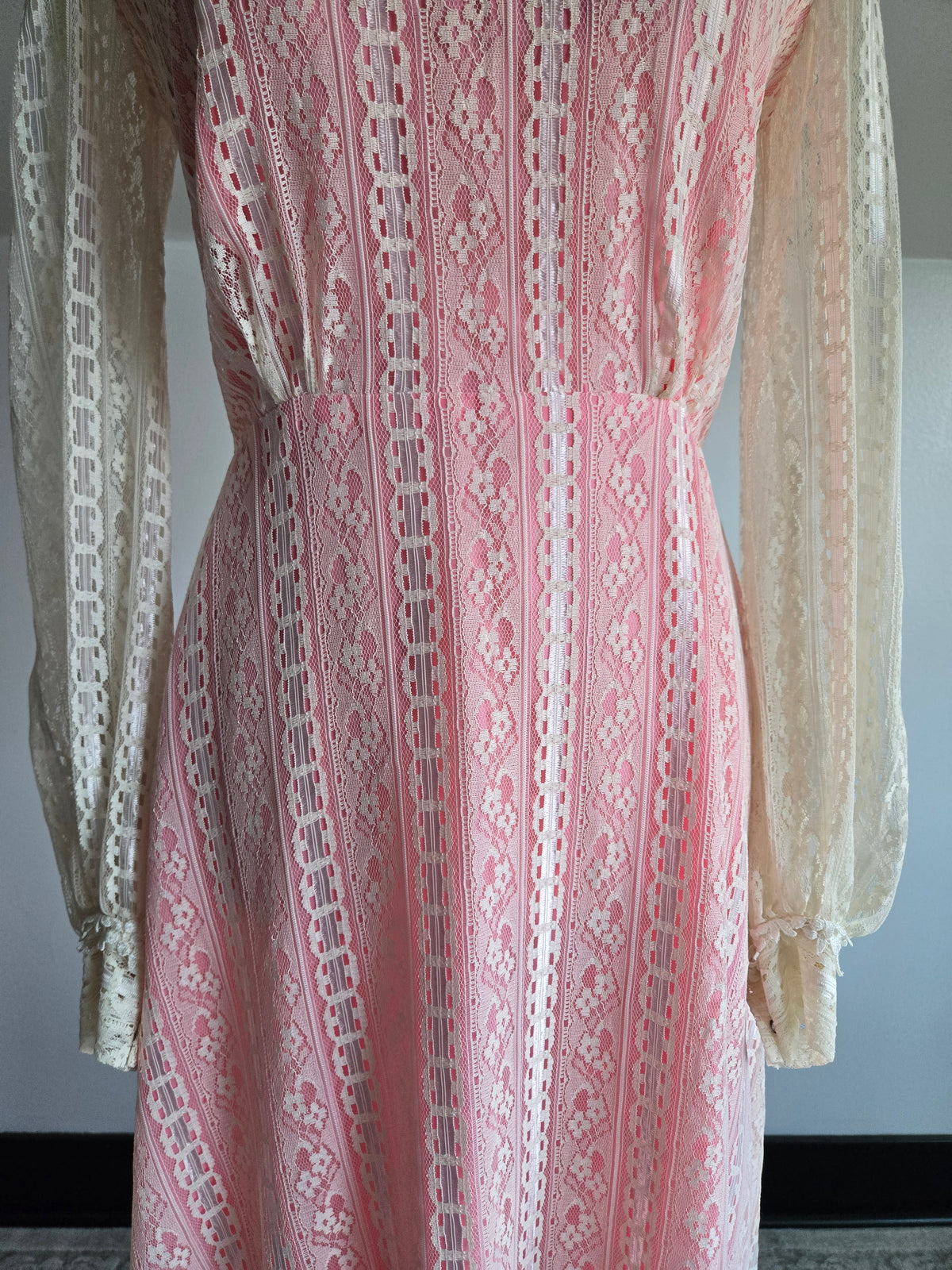 Vintage Pink Lace Victorian Style Dream of a Dress - Small